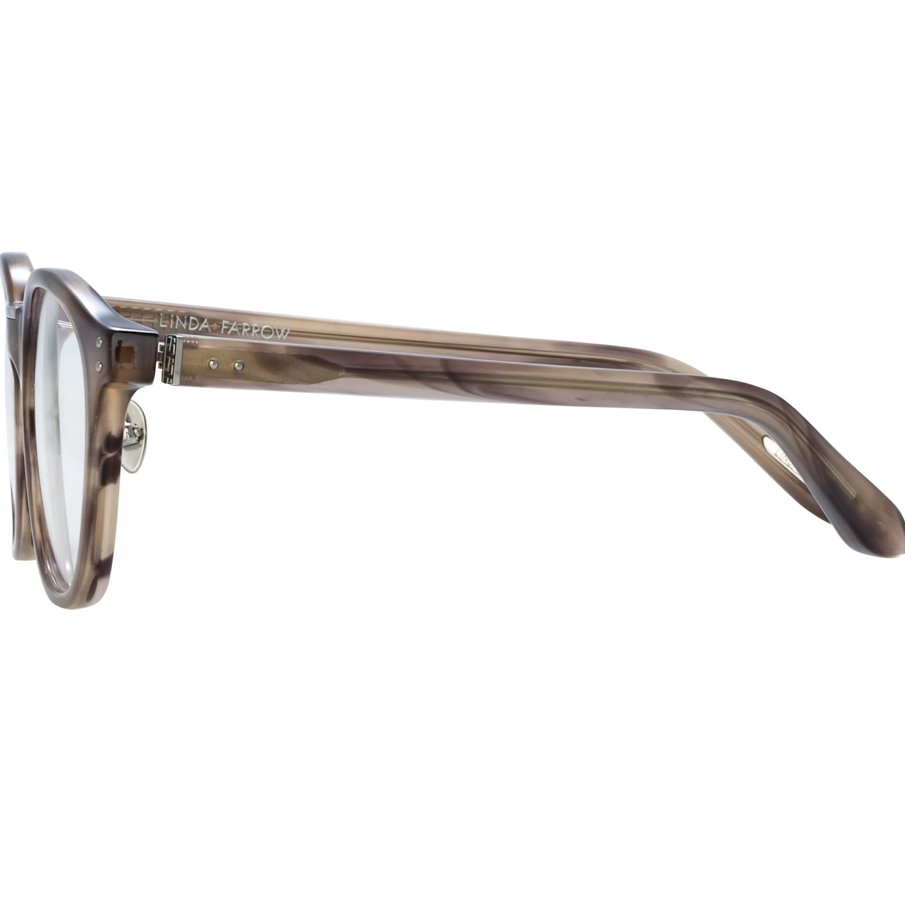 mens_powell_optical_dframe_in_grey_horn_2.webp LINDA FARROW (U.K.) Men's Powell Optical D-Frame in Grey Horn