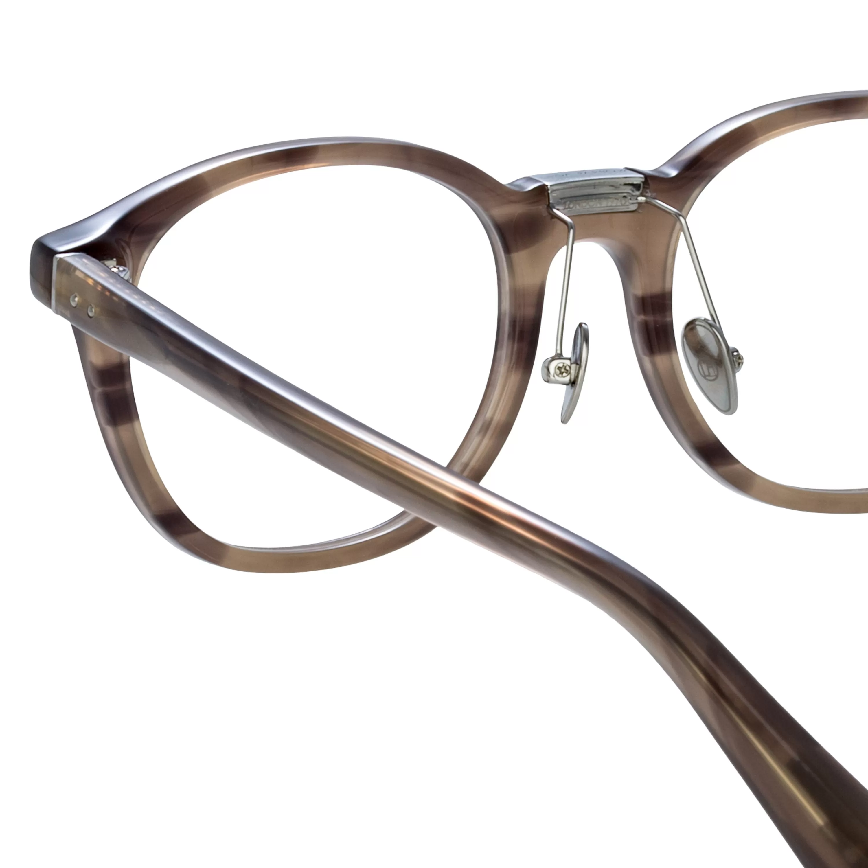 mens_powell_optical_dframe_in_grey_horn_3.webp LINDA FARROW (U.K.) Men's Powell Optical D-Frame in Grey Horn
