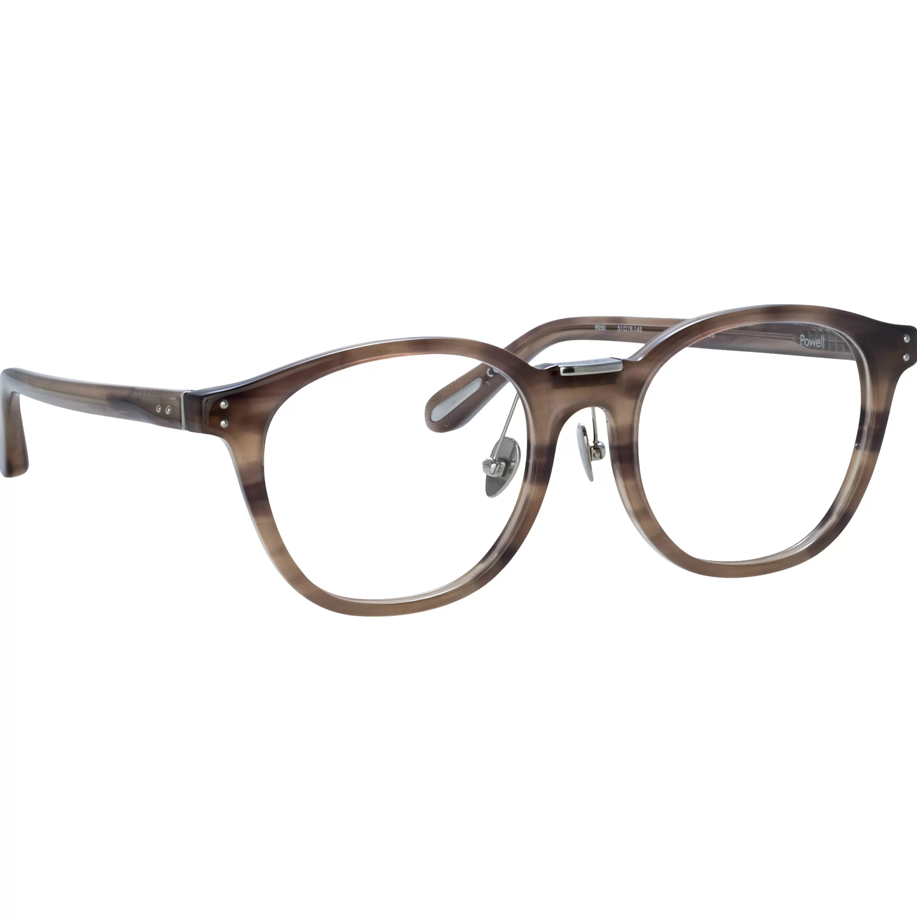 mens_powell_optical_dframe_in_grey_horn_4.webp LINDA FARROW (U.K.) Men's Powell Optical D-Frame in Grey Horn