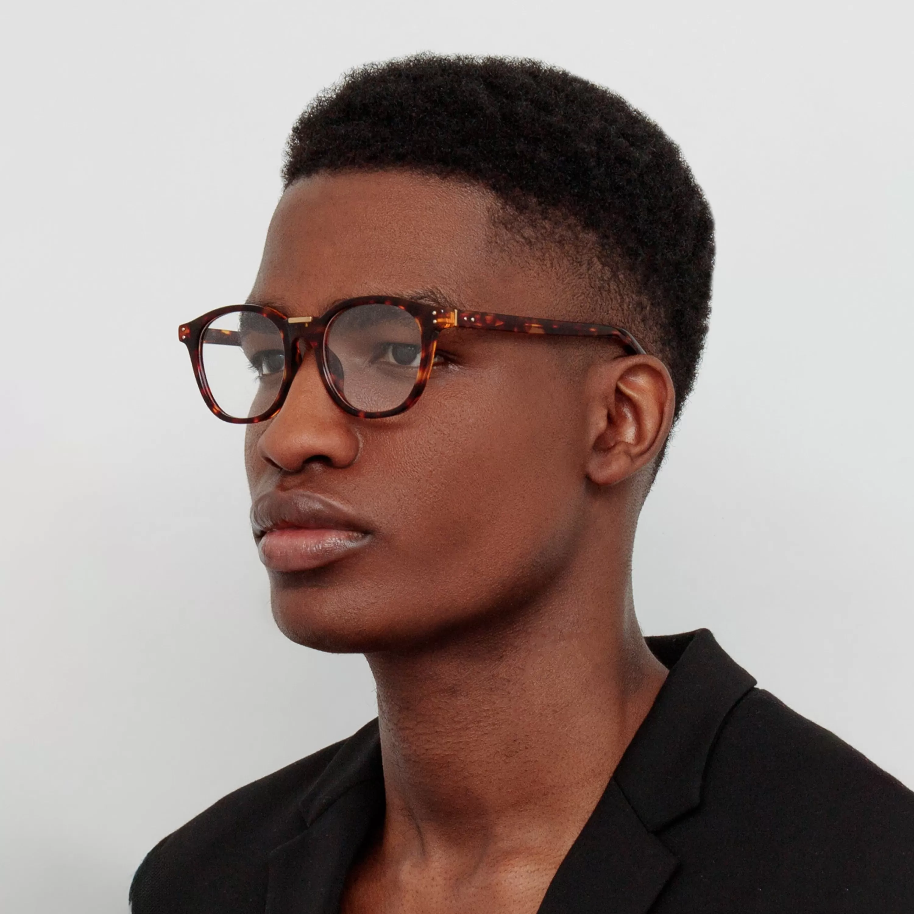 LINDA FARROW (U.K.) Men's Powell Optical D-Frame in Tortoiseshell