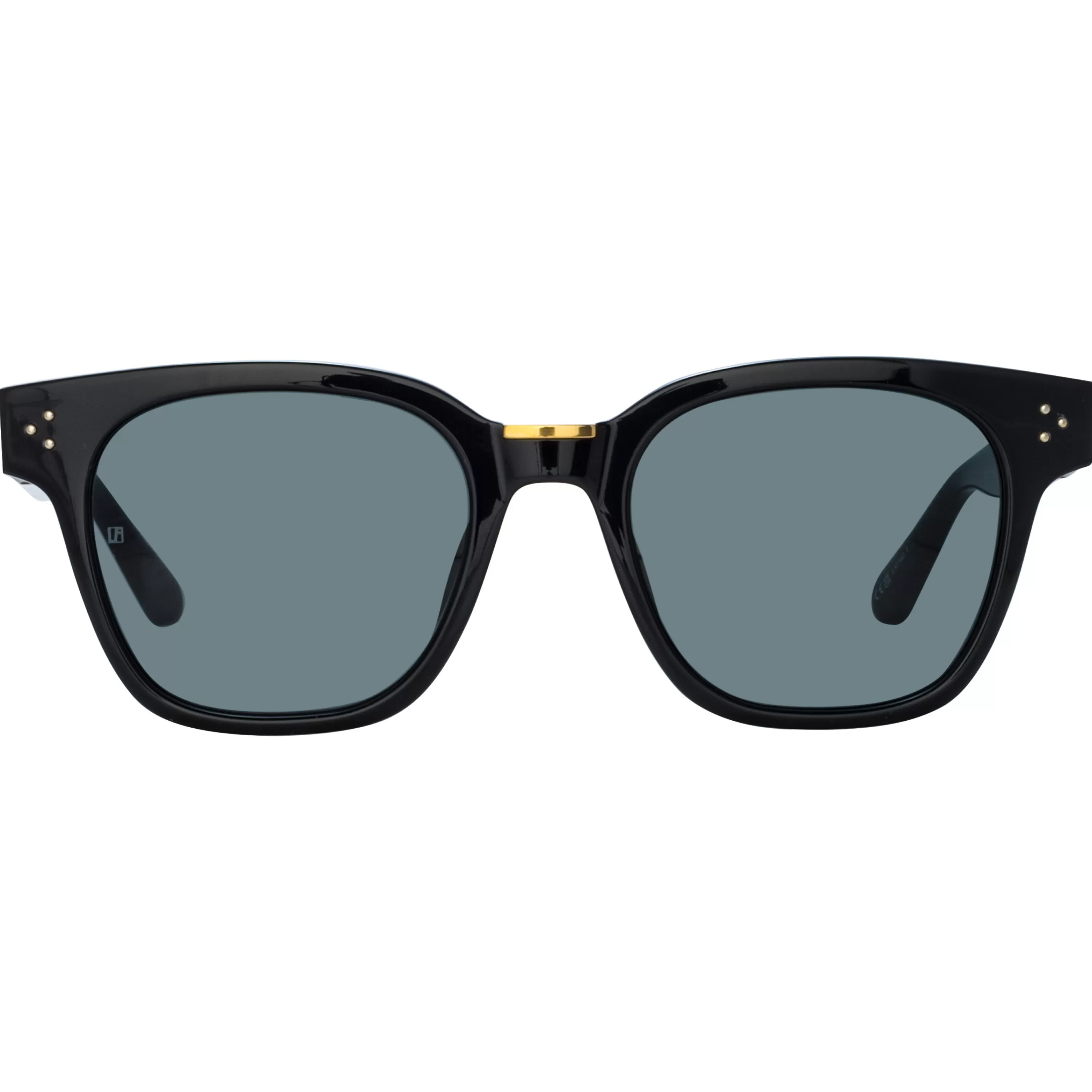 LINDA FARROW (U.K.) Men's Sanchez D-Frame Sunglasses in Black