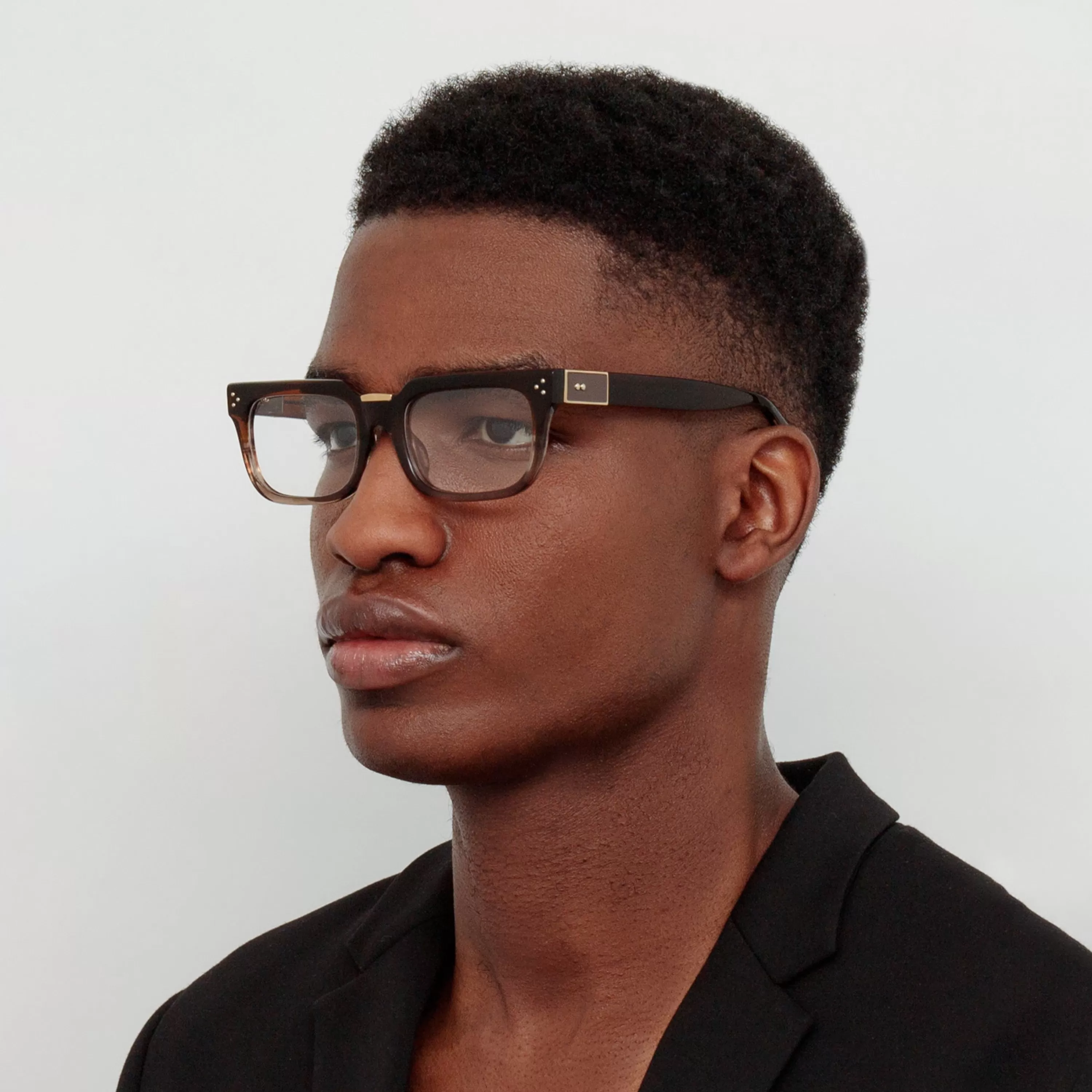 Women LINDA FARROW (U.K.) Men's Yoan Angular Optical Frame in Caramel Horn