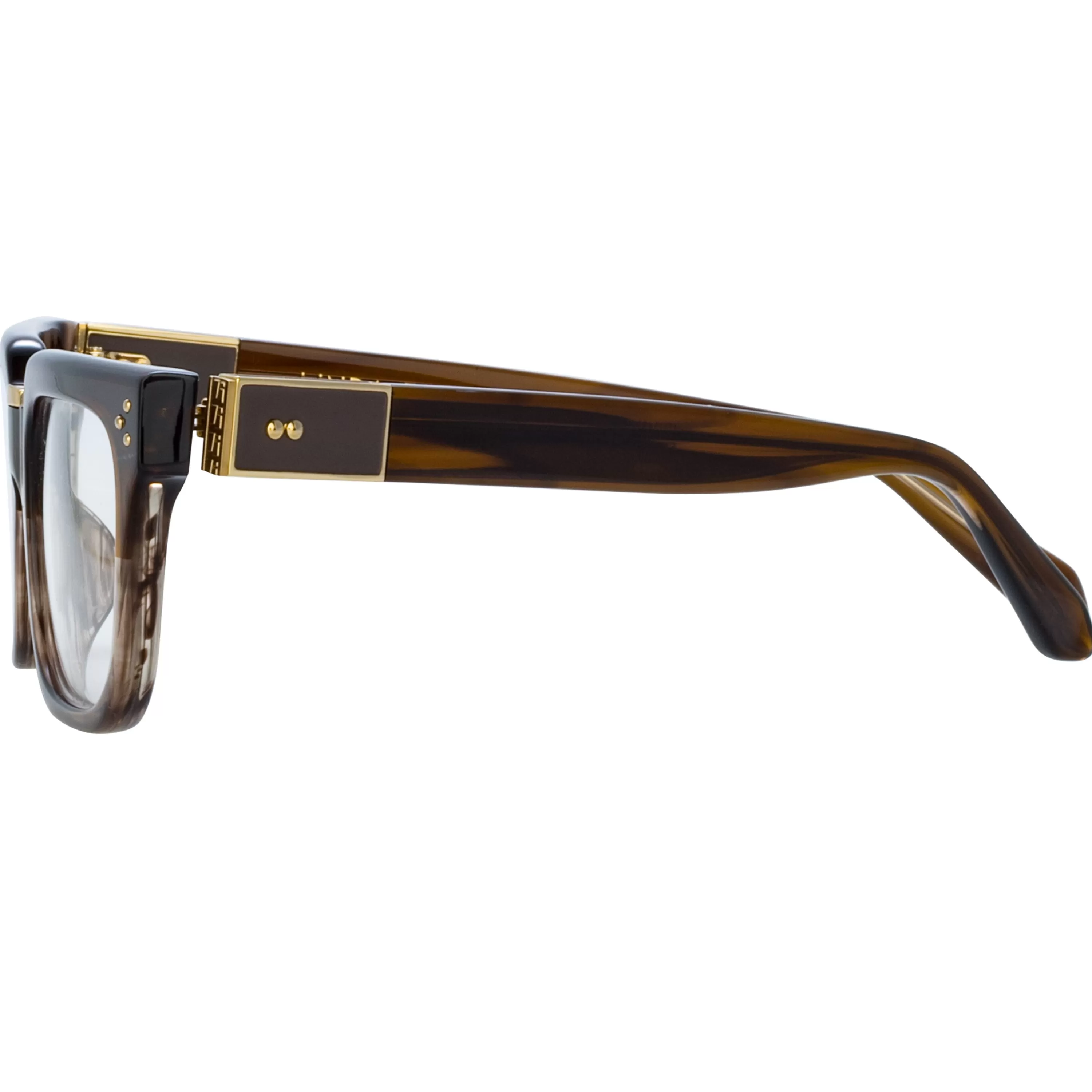 mens_yoan_angular_optical_frame_in_caramel_horn_3.webp Women LINDA FARROW (U.K.) Men's Yoan Angular Optical Frame in Caramel Horn
