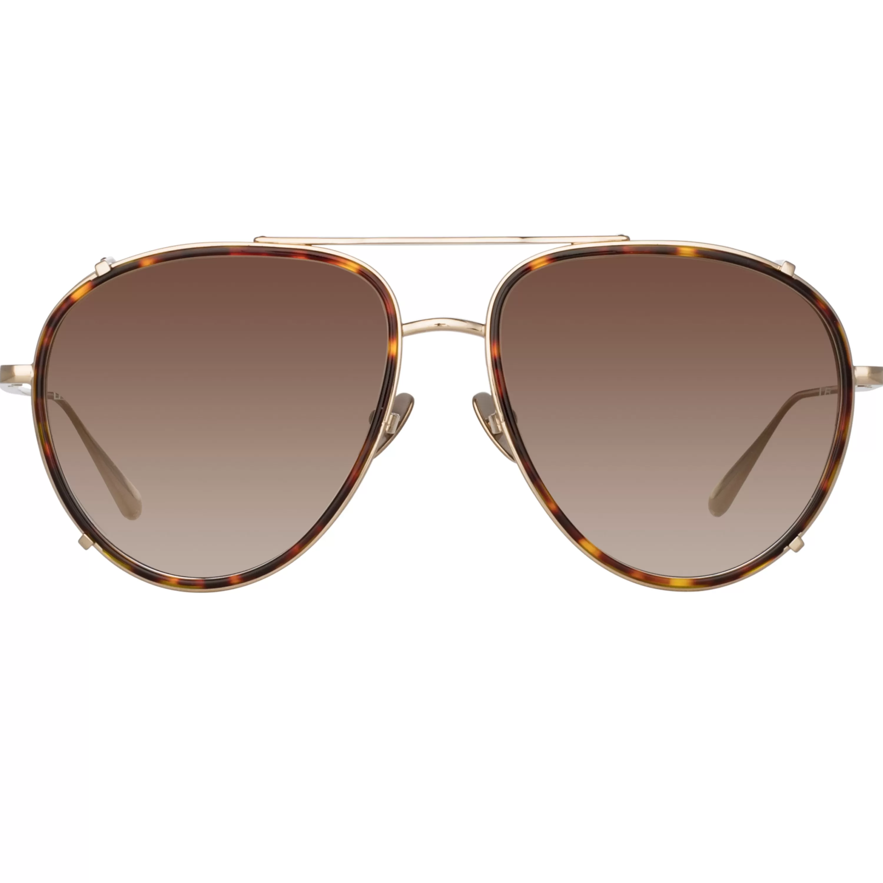 LINDA FARROW (U.K.) Men'sDimitri Aviator Sunglasses in Light Gold