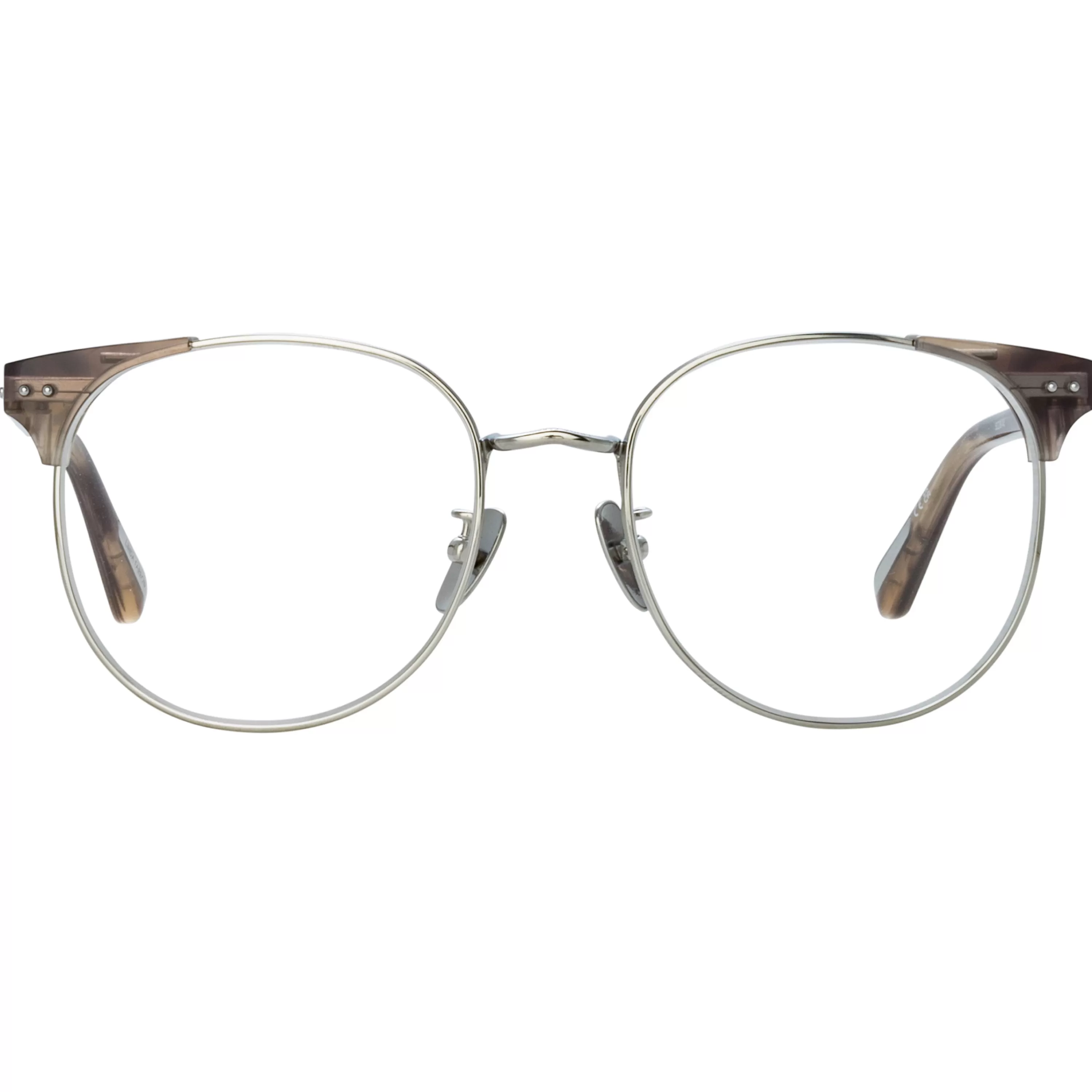 Linda Farrow Men'sSpence Oval Optical Frame in Grey Horn