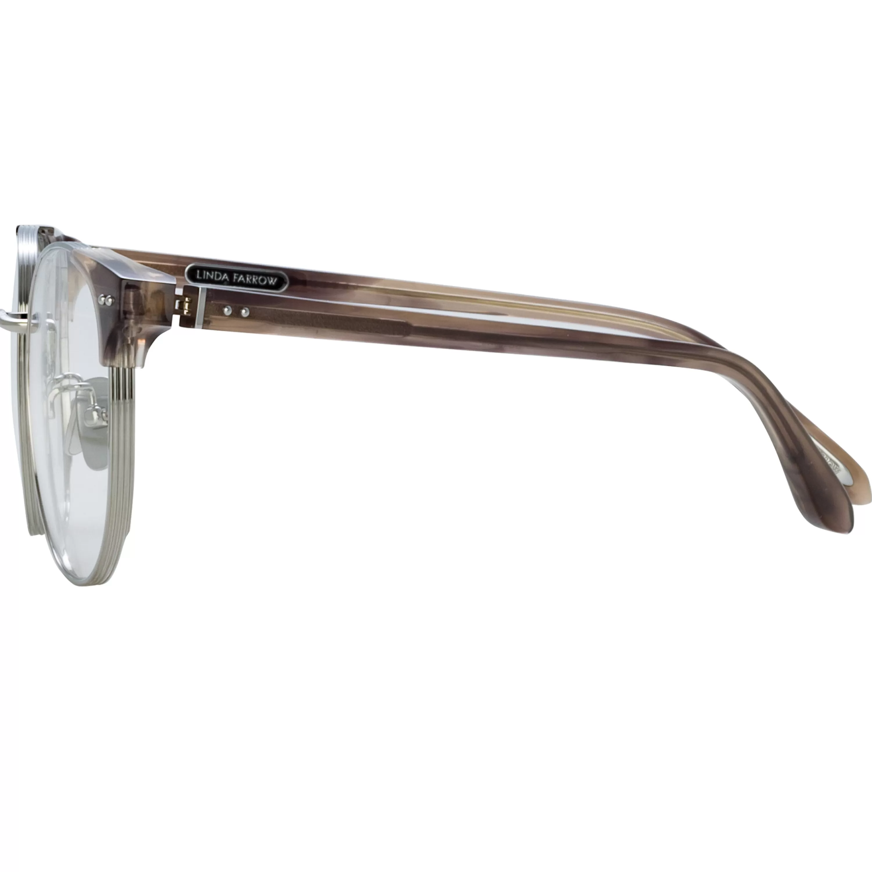 mensspence_oval_optical_frame_in_grey_horn_3.webp Linda Farrow Men'sSpence Oval Optical Frame in Grey Horn