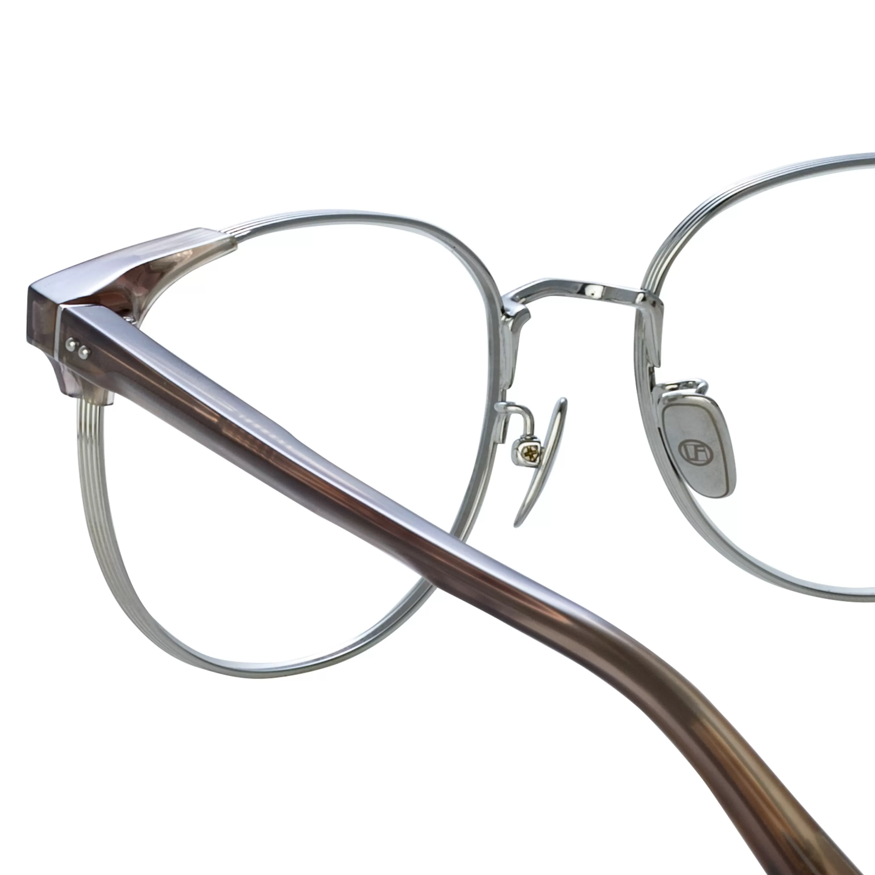mensspence_oval_optical_frame_in_grey_horn_4.webp Linda Farrow Men'sSpence Oval Optical Frame in Grey Horn