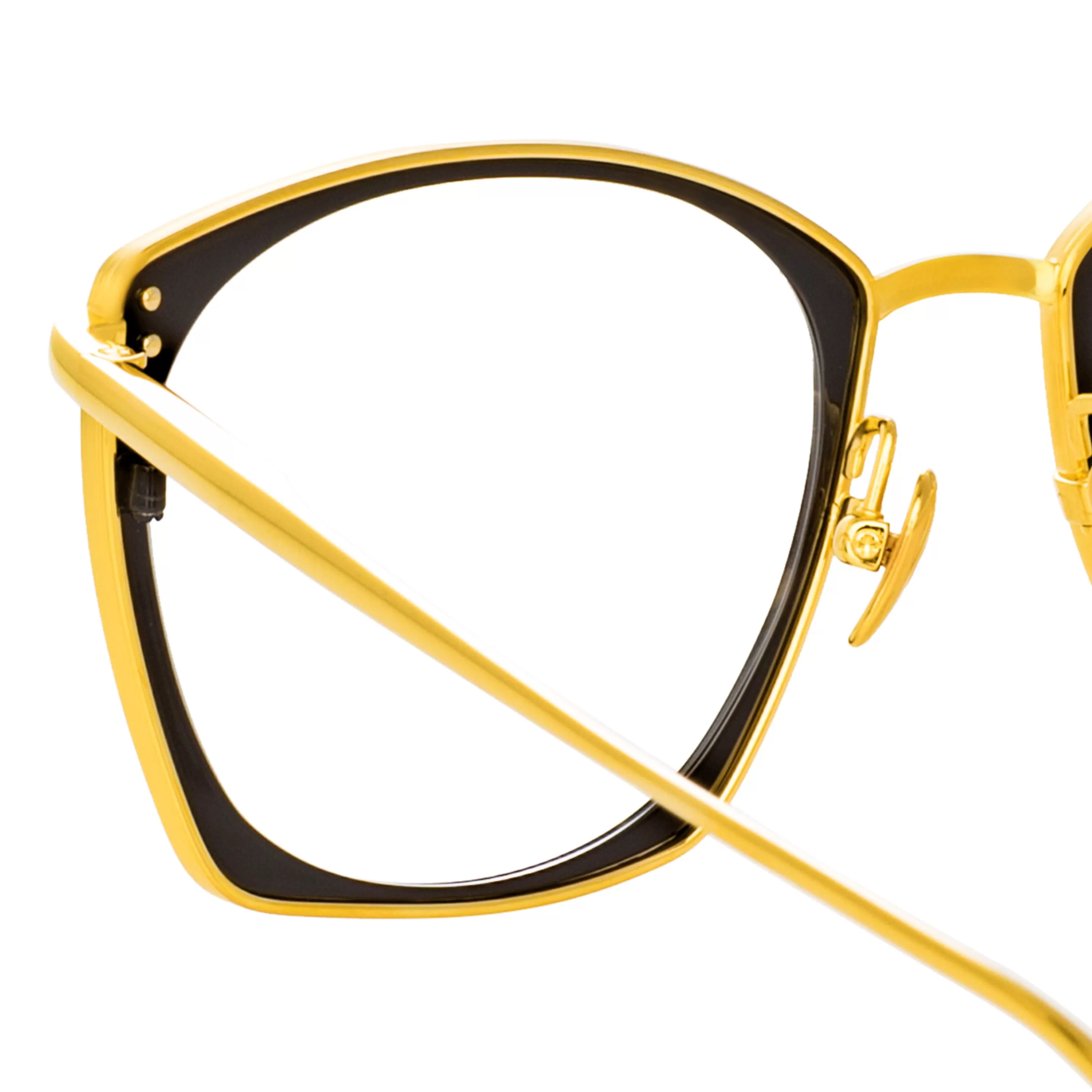 milo_square_optical_frame_in_yellow_gold_3.webp LINDA FARROW (U.K.) Milo Square Optical Frame in Yellow Gold