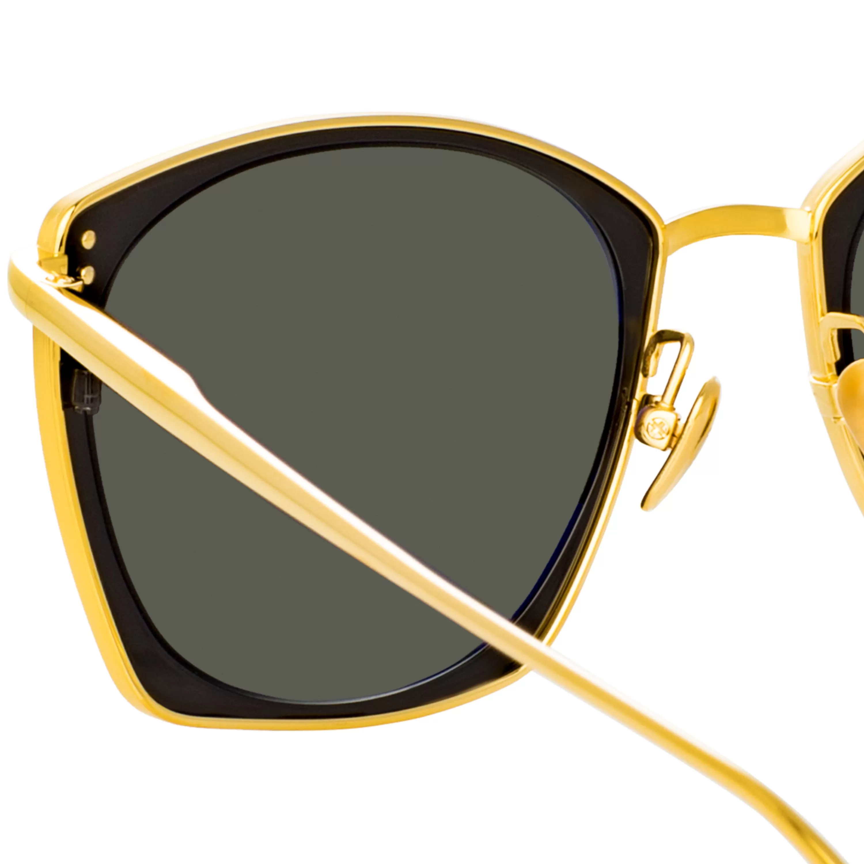 milo_square_sunglasses_in_yellow_gold_4.webp LINDA FARROW (U.K.) Milo Square Sunglasses in Yellow Gold