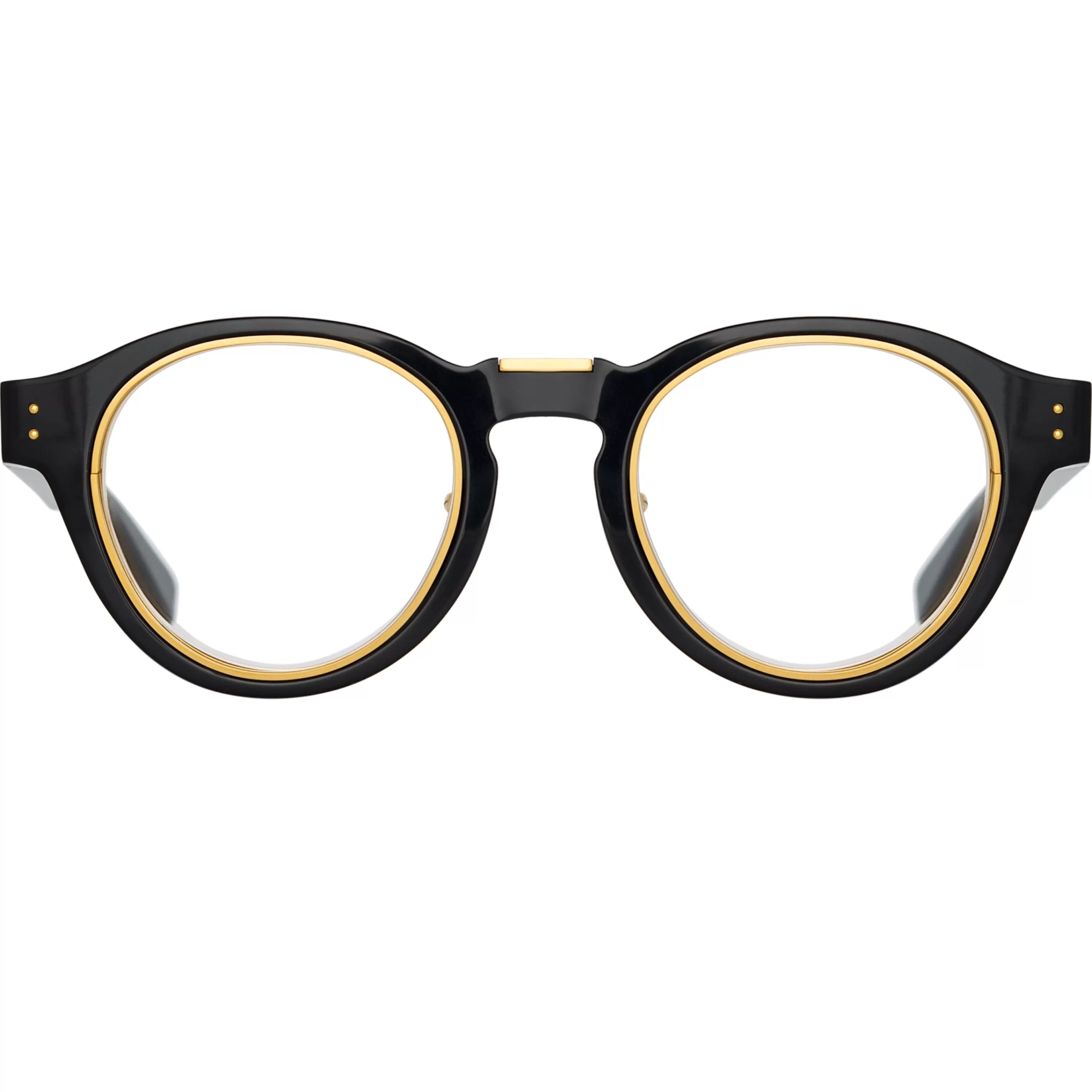LINDA FARROW (U.K.) Morris Oval Optical Frame in Black
