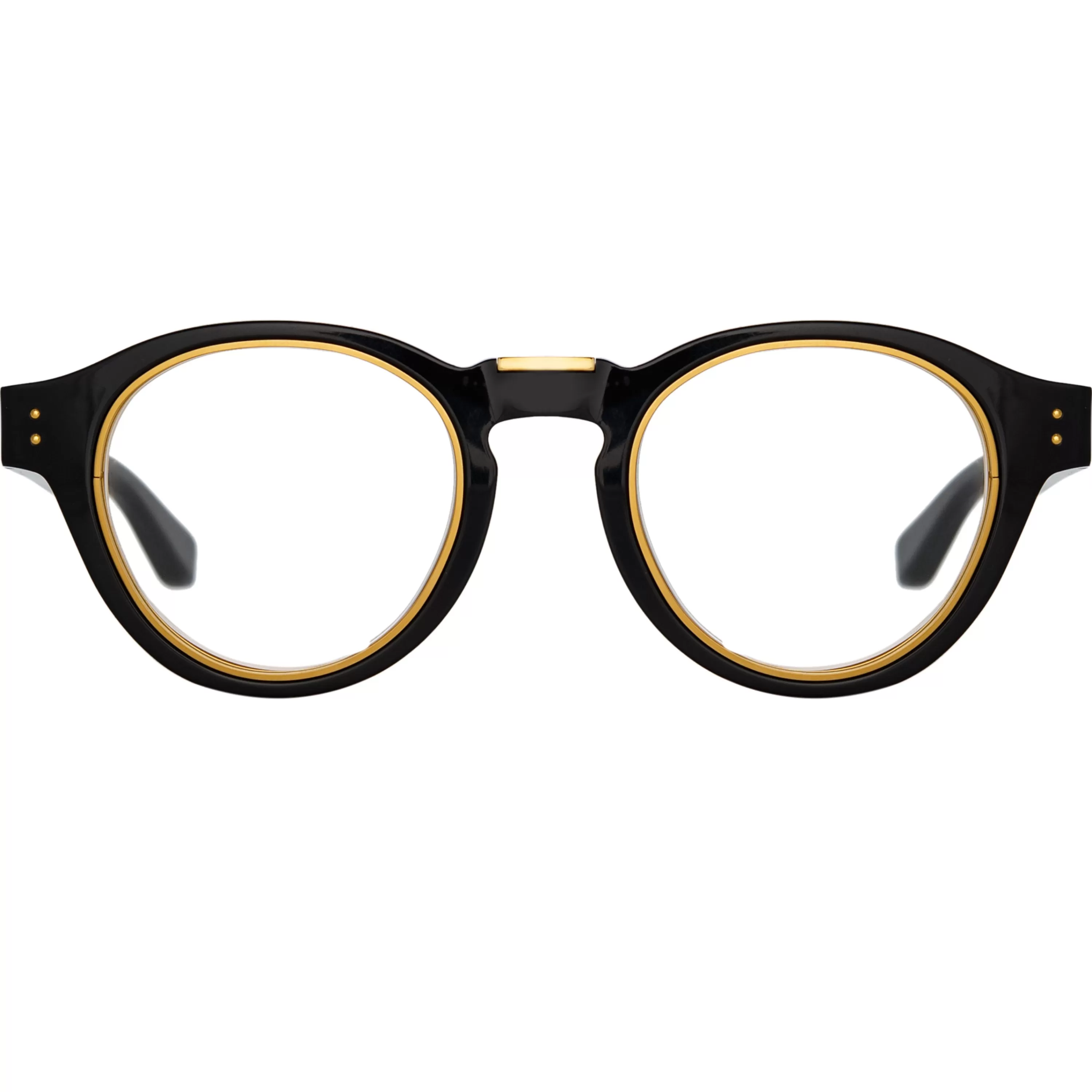 LINDA FARROW (U.K.) Morris Oval Optical Frame in Black