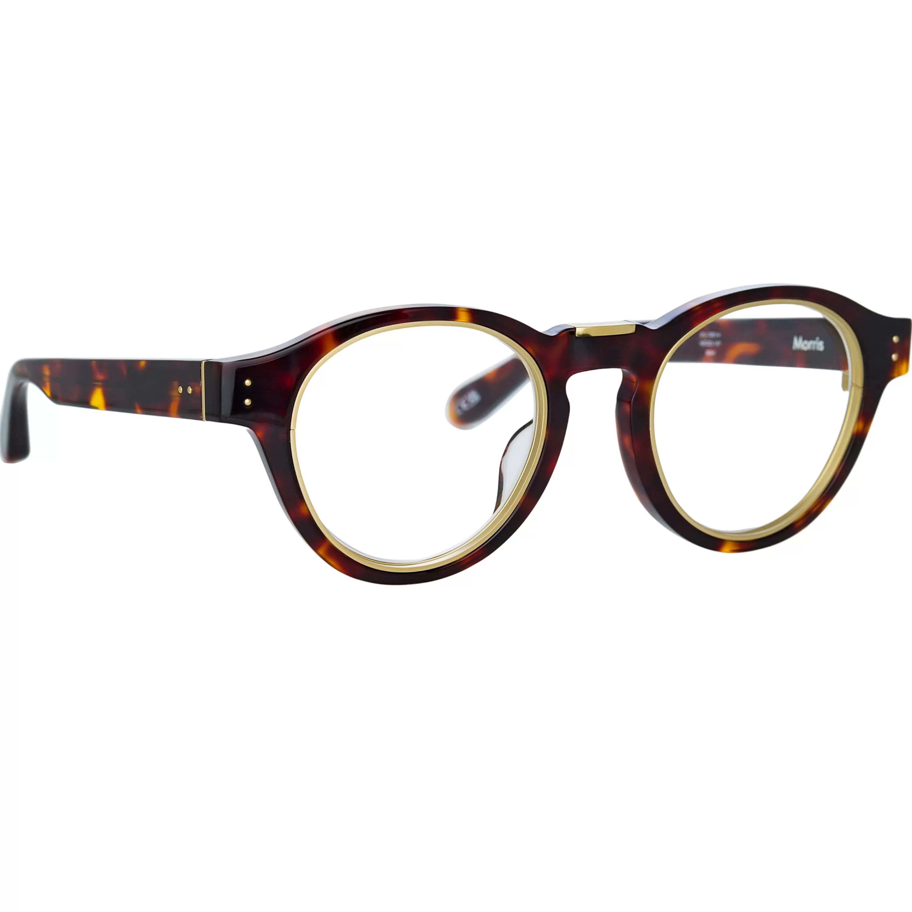 LINDA FARROW (U.K.) Morris Oval Optical Frame in Tortoiseshell