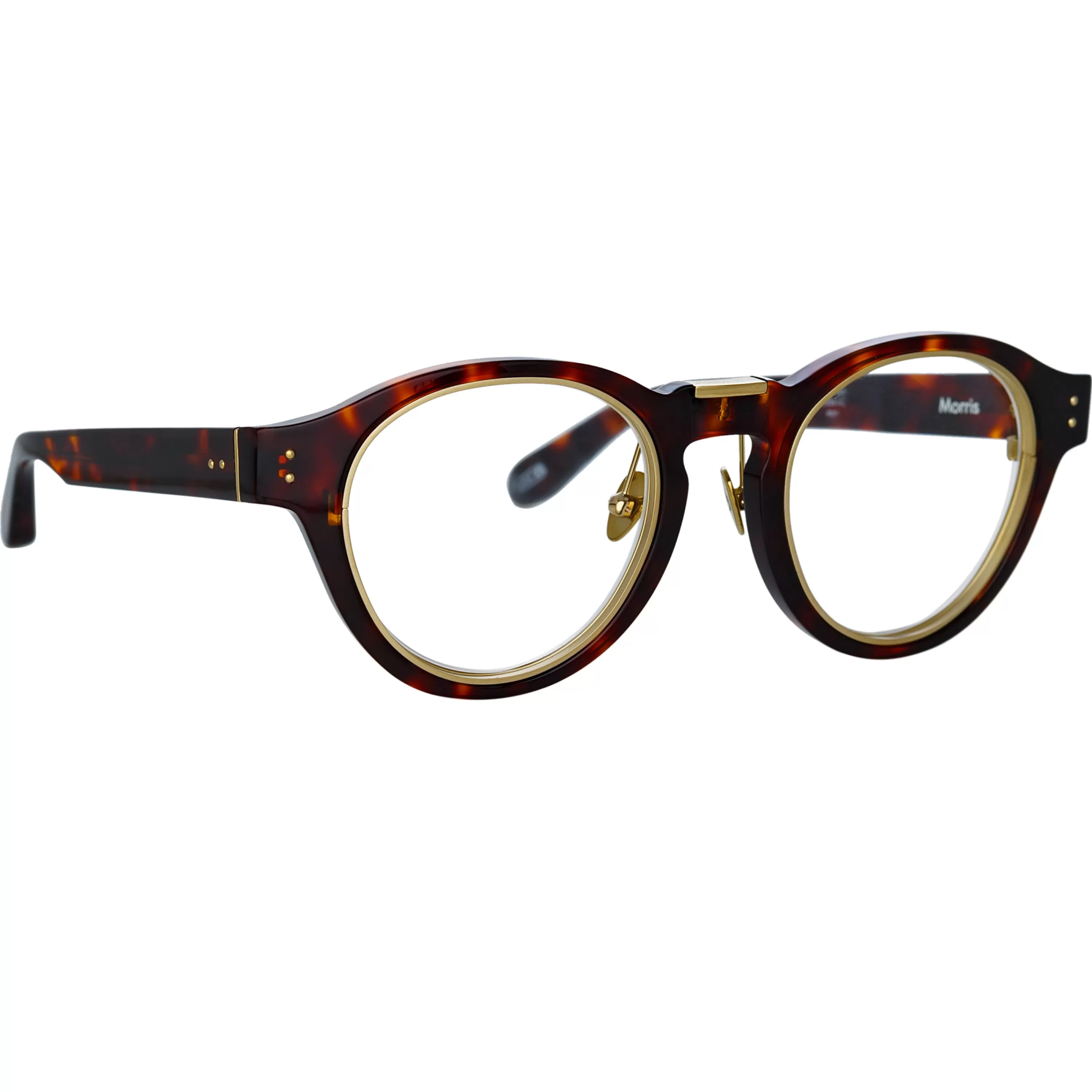 LINDA FARROW (U.K.) Morris Oval Optical Frame in Tortoiseshell