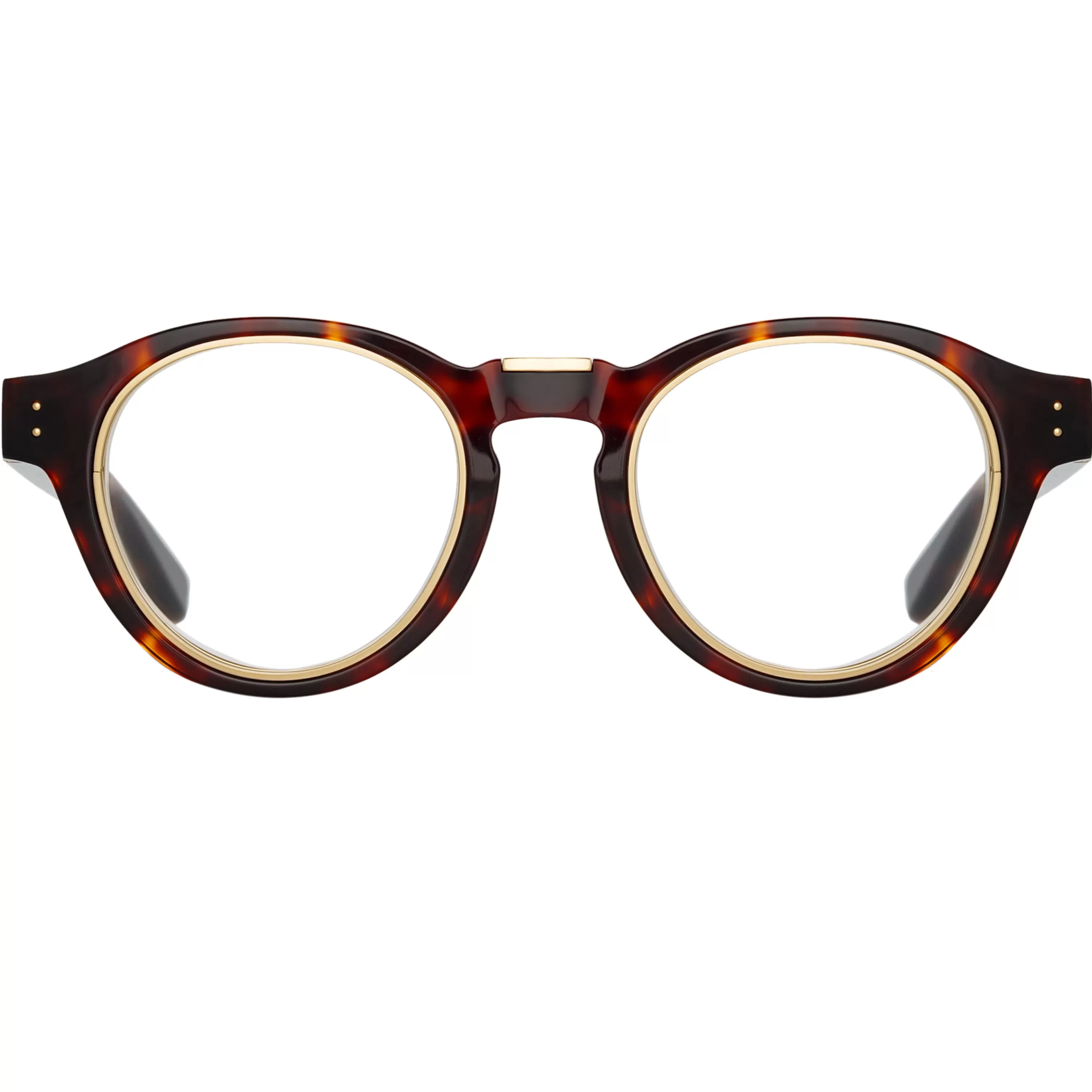 LINDA FARROW (U.K.) Morris Oval Optical Frame in Tortoiseshell