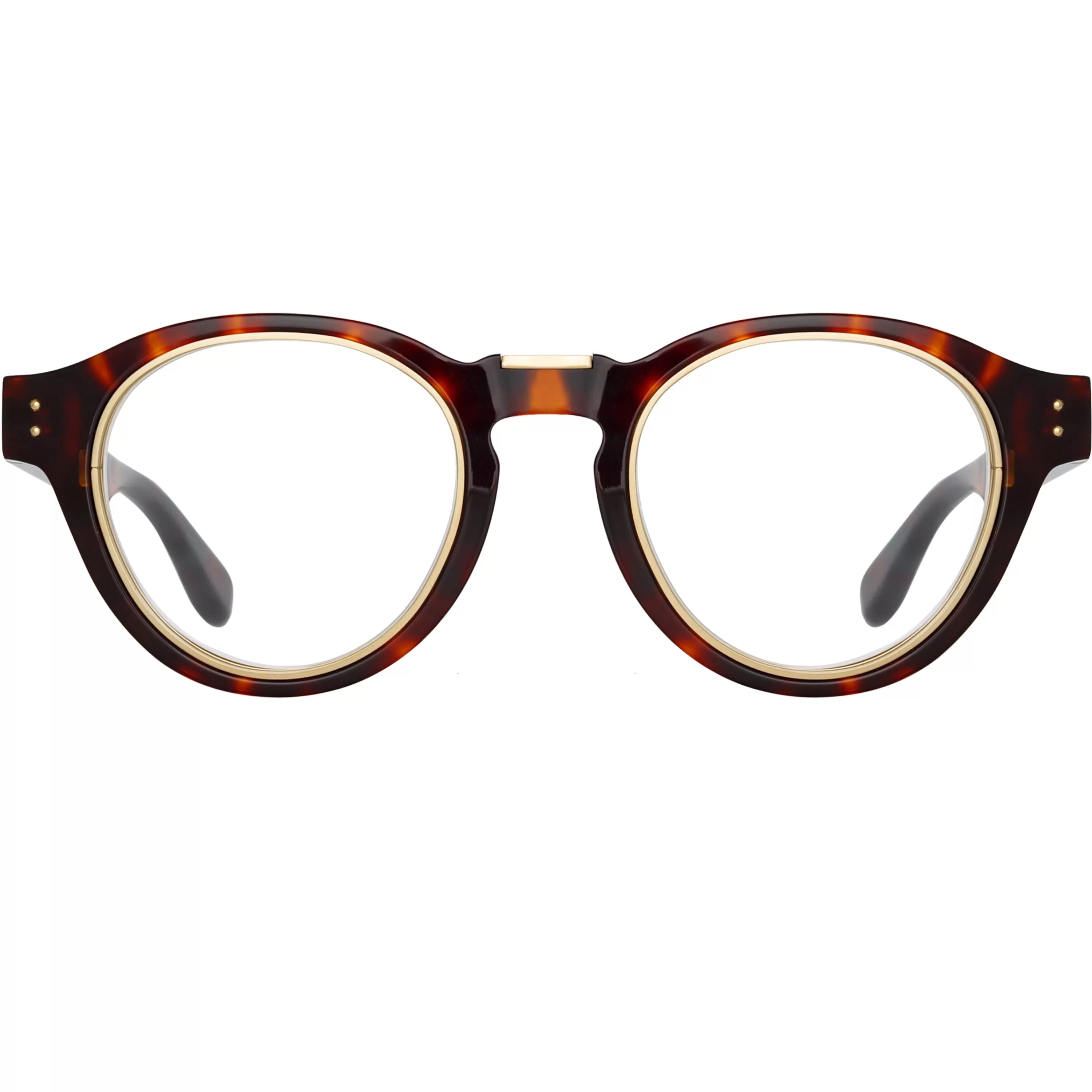 LINDA FARROW (U.K.) Morris Oval Optical Frame in Tortoiseshell