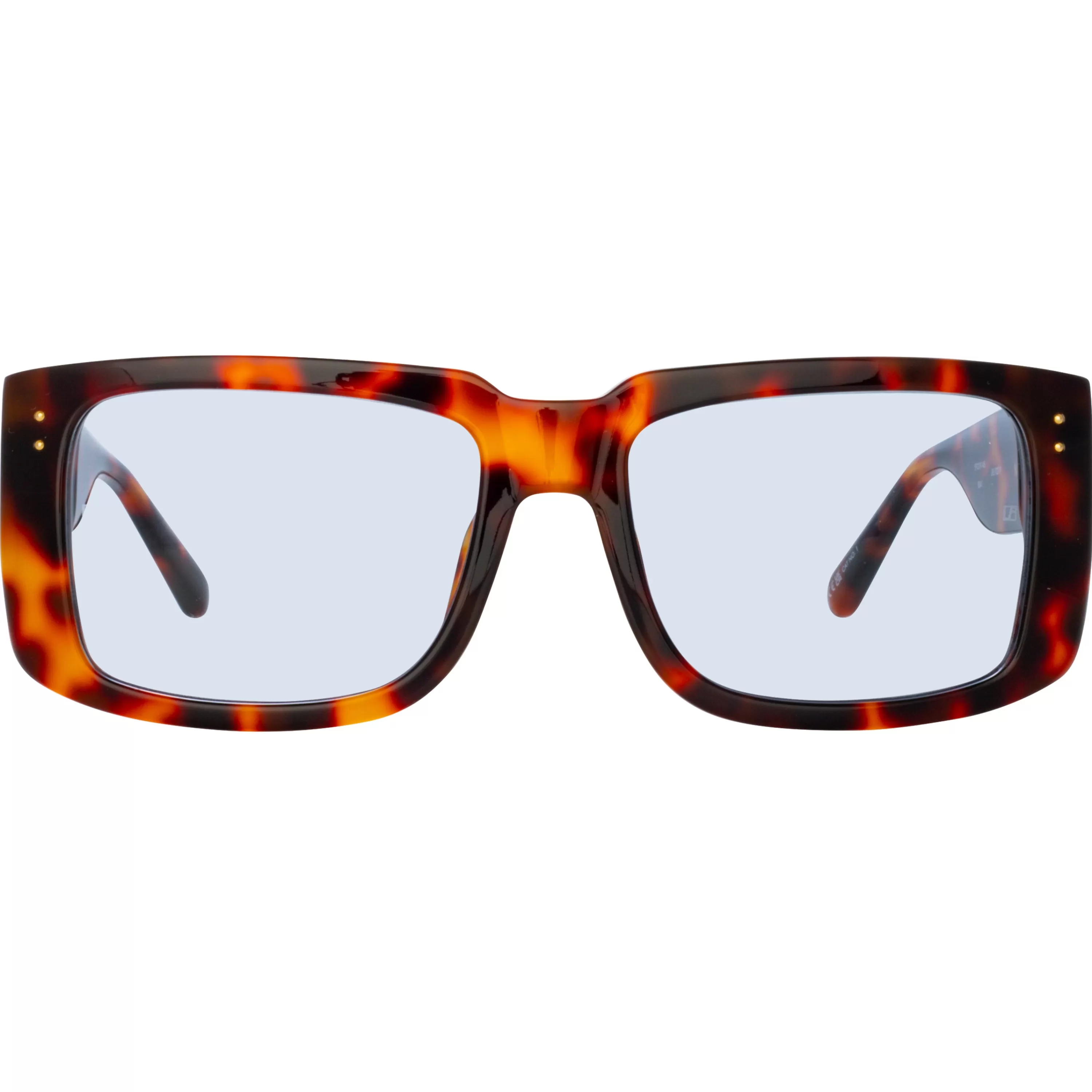 Linda Farrow Morrison Rectangular Sunglasses in Tortoiseshell and Blue