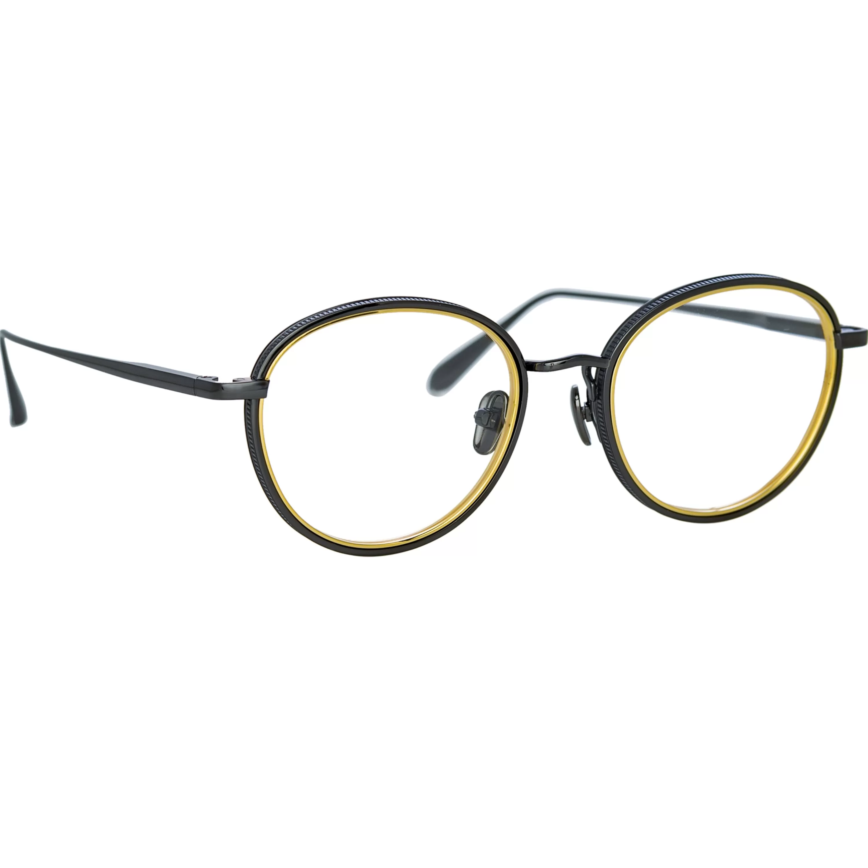 LINDA FARROW (U.K.) Moss Oval Optical Frame in Nickel