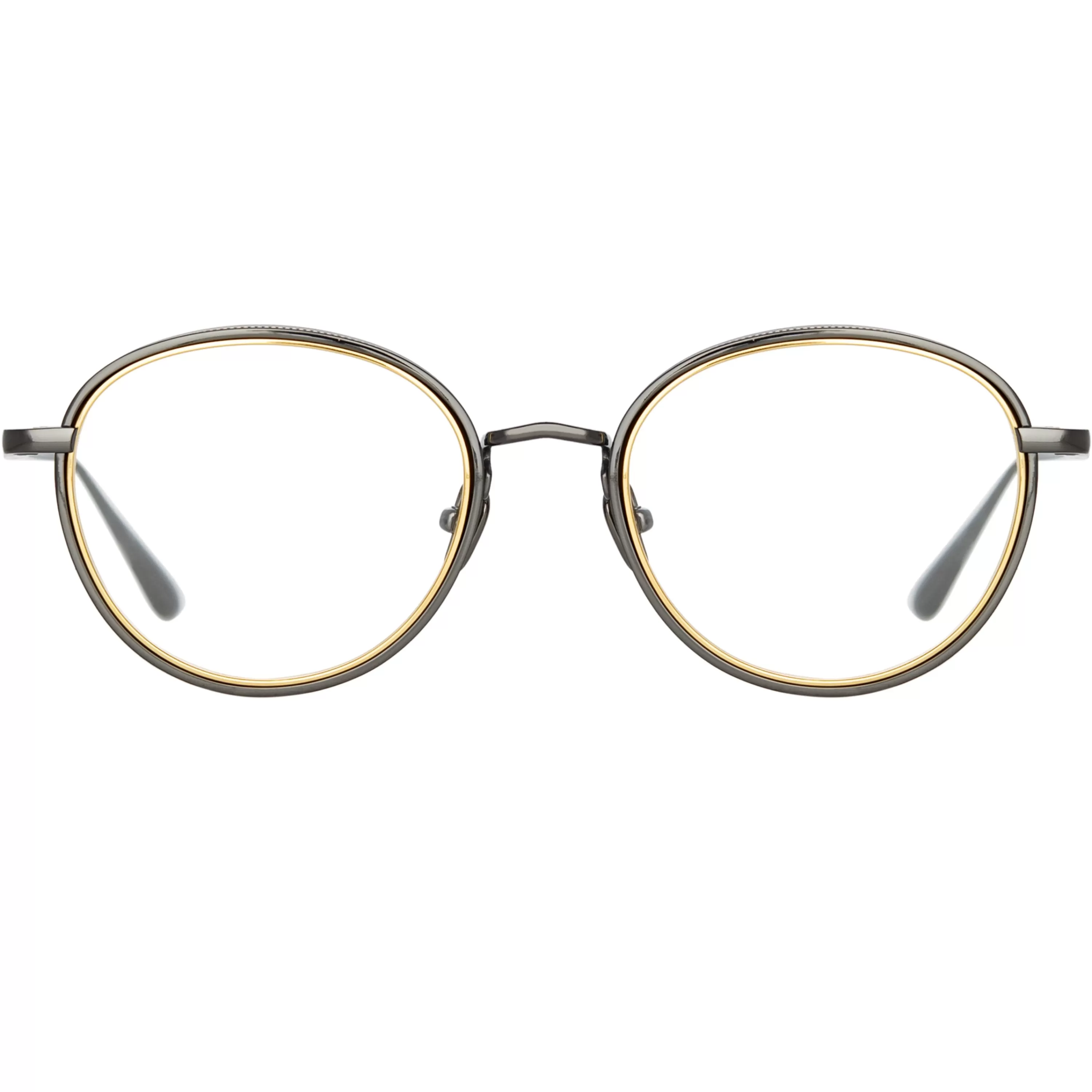 LINDA FARROW (U.K.) Moss Oval Optical Frame in Nickel