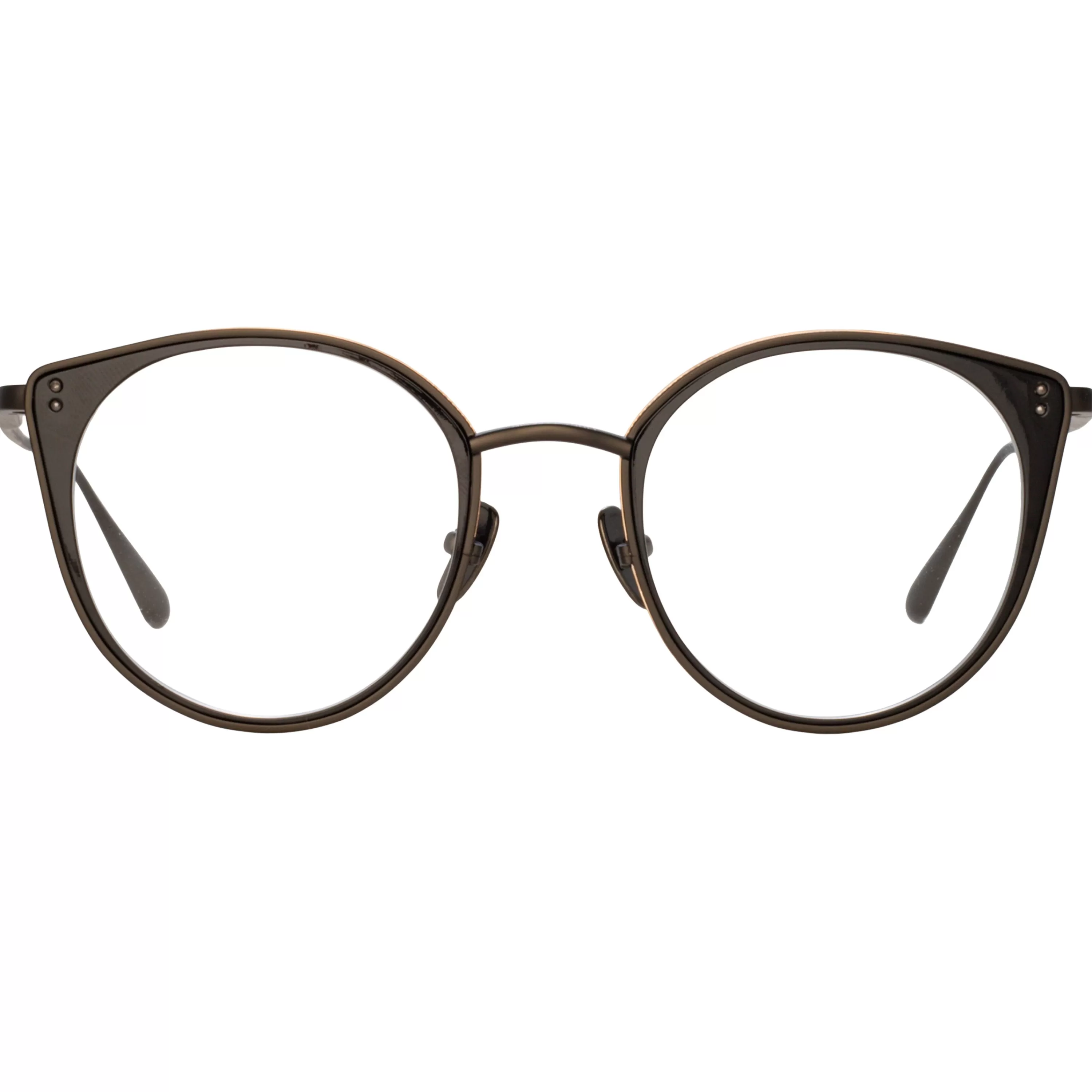 Women LINDA FARROW (U.K.) Neusa Oval Optical Frame in Nickel