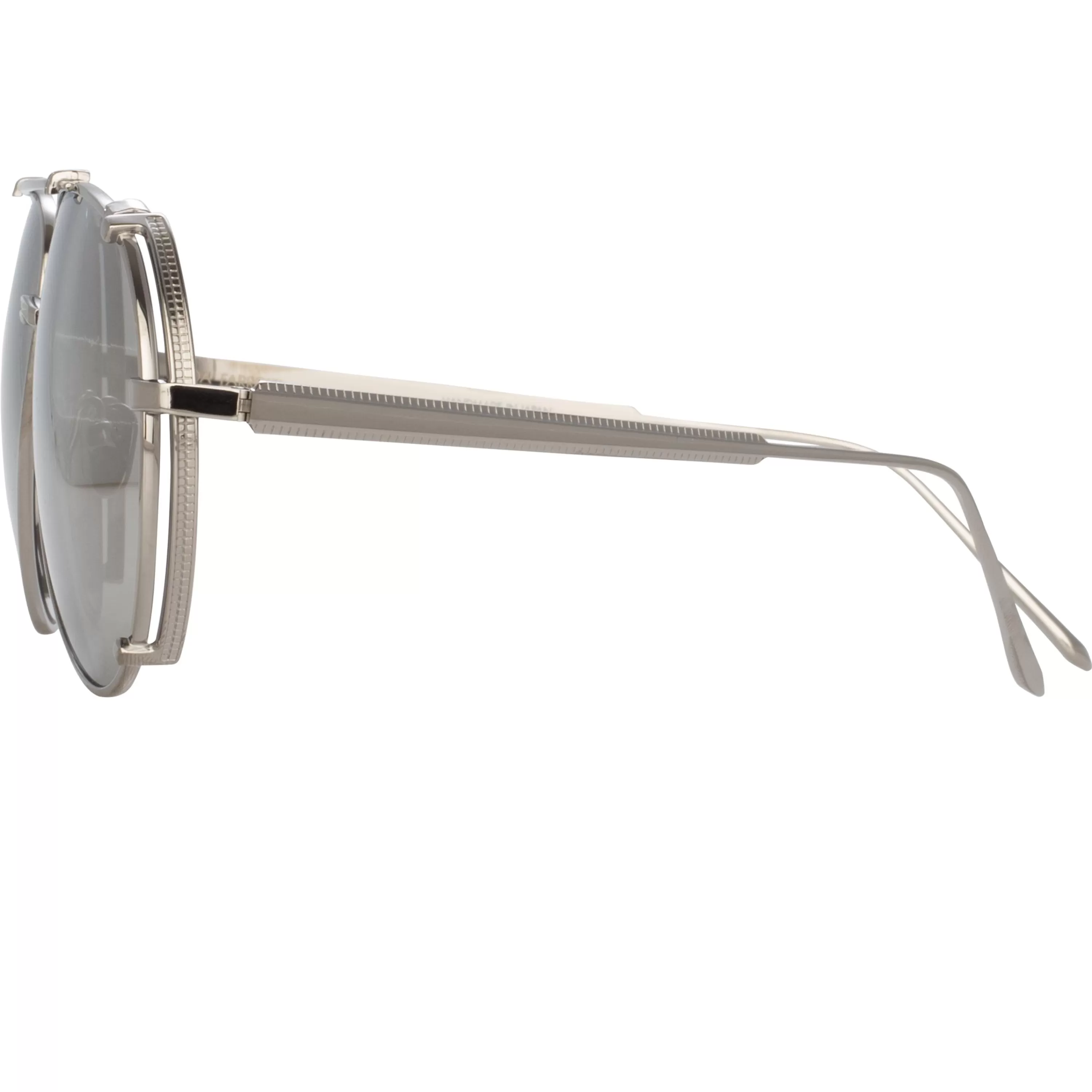 newman_aviator_sunglasses_in_white_gold_2.webp Linda Farrow Newman Aviator Sunglasses in White Gold
