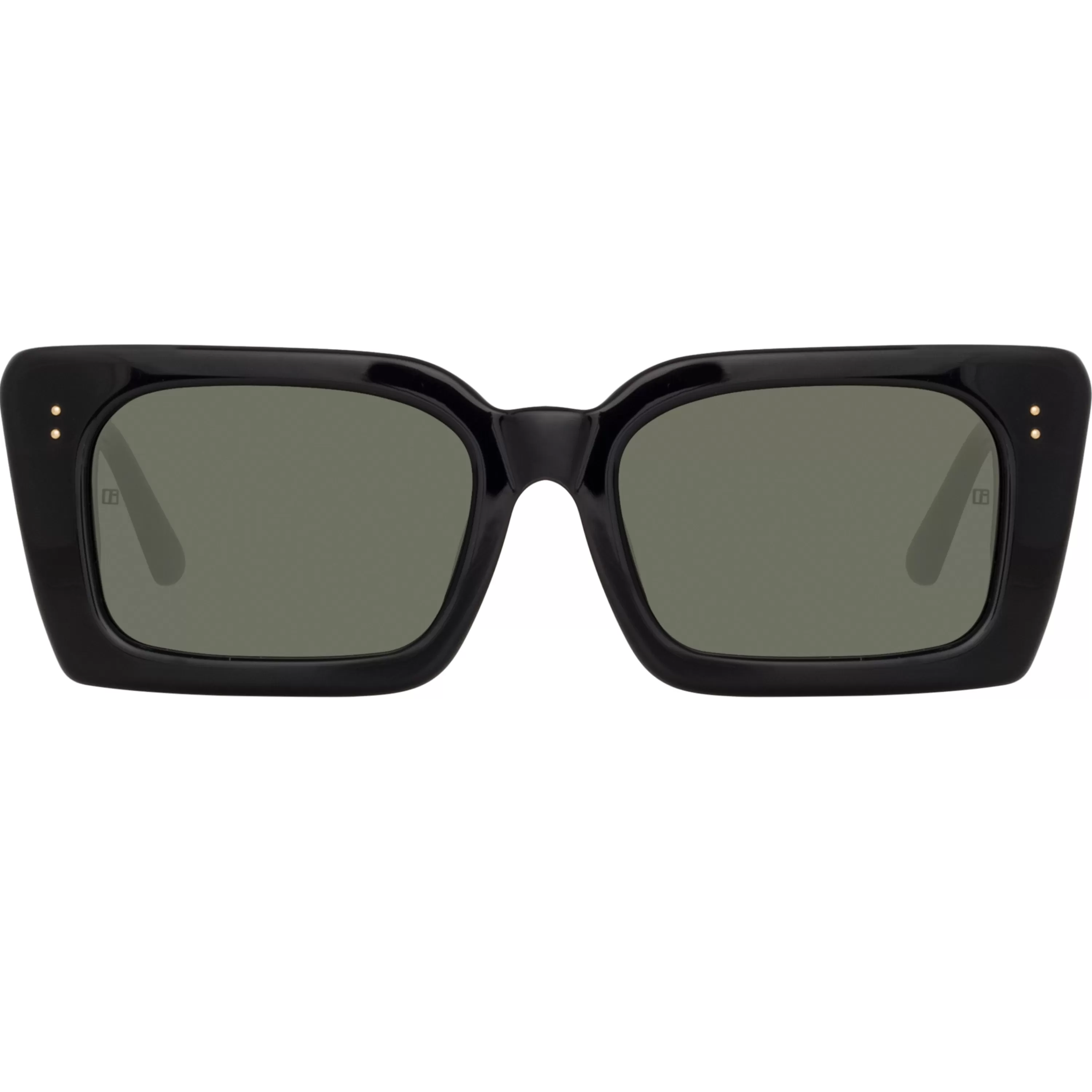 Women LINDA FARROW (U.K.) Nieve Rectangular Sunglasses in Black