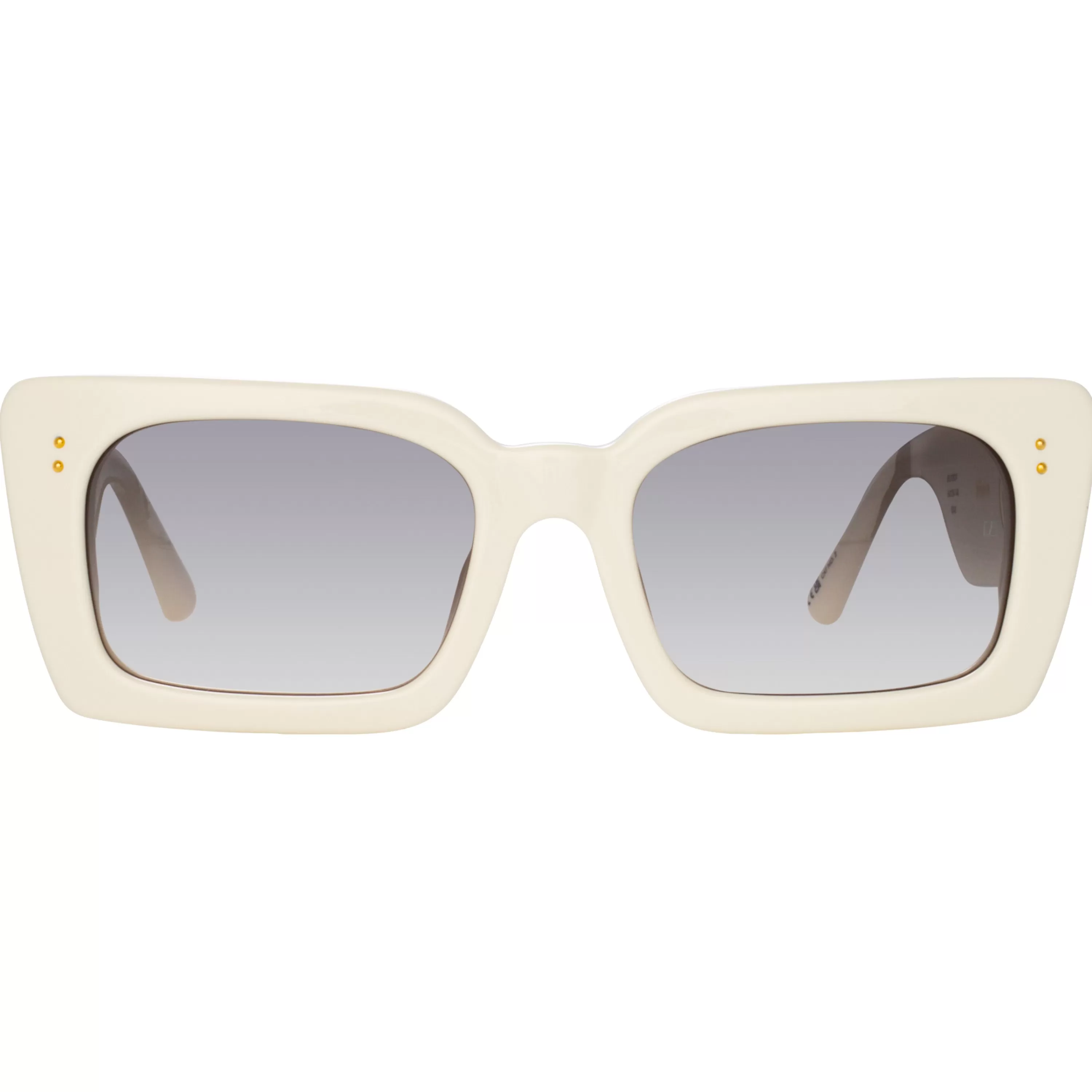 Women LINDA FARROW (U.K.) Nieve Rectangular Sunglasses in White