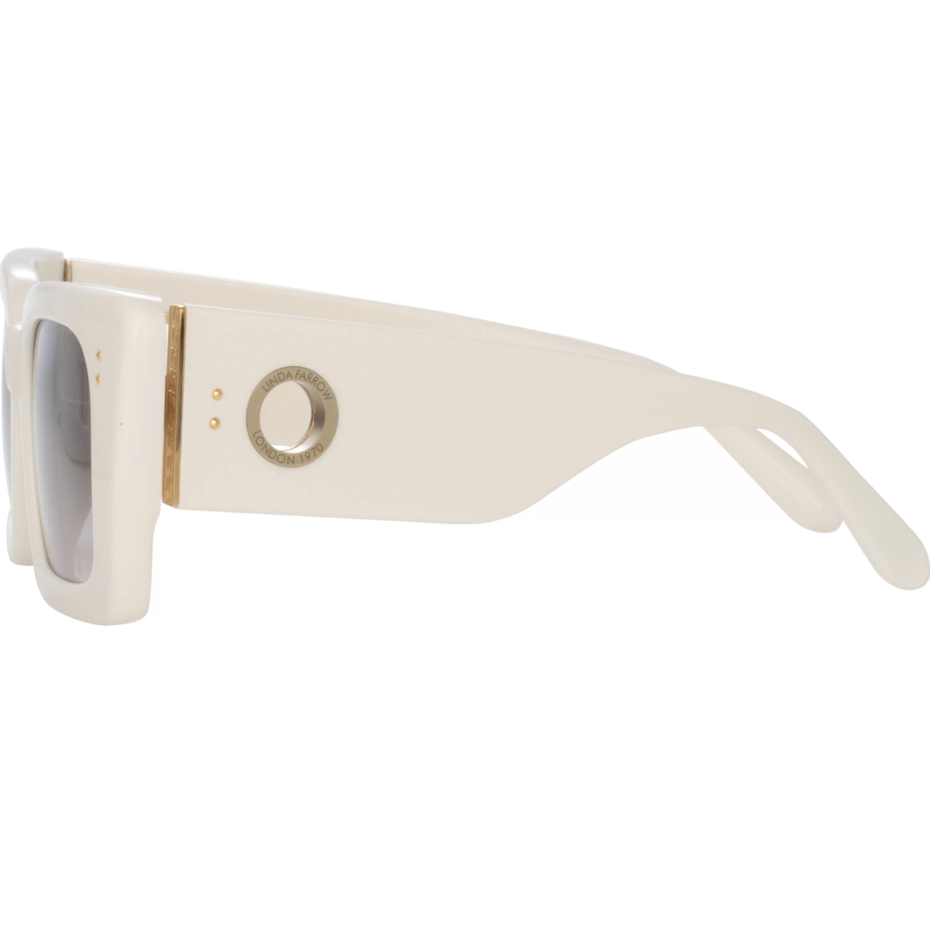 nieve_rectangular_sunglasses_in_white_3.webp Women LINDA FARROW (U.K.) Nieve Rectangular Sunglasses in White