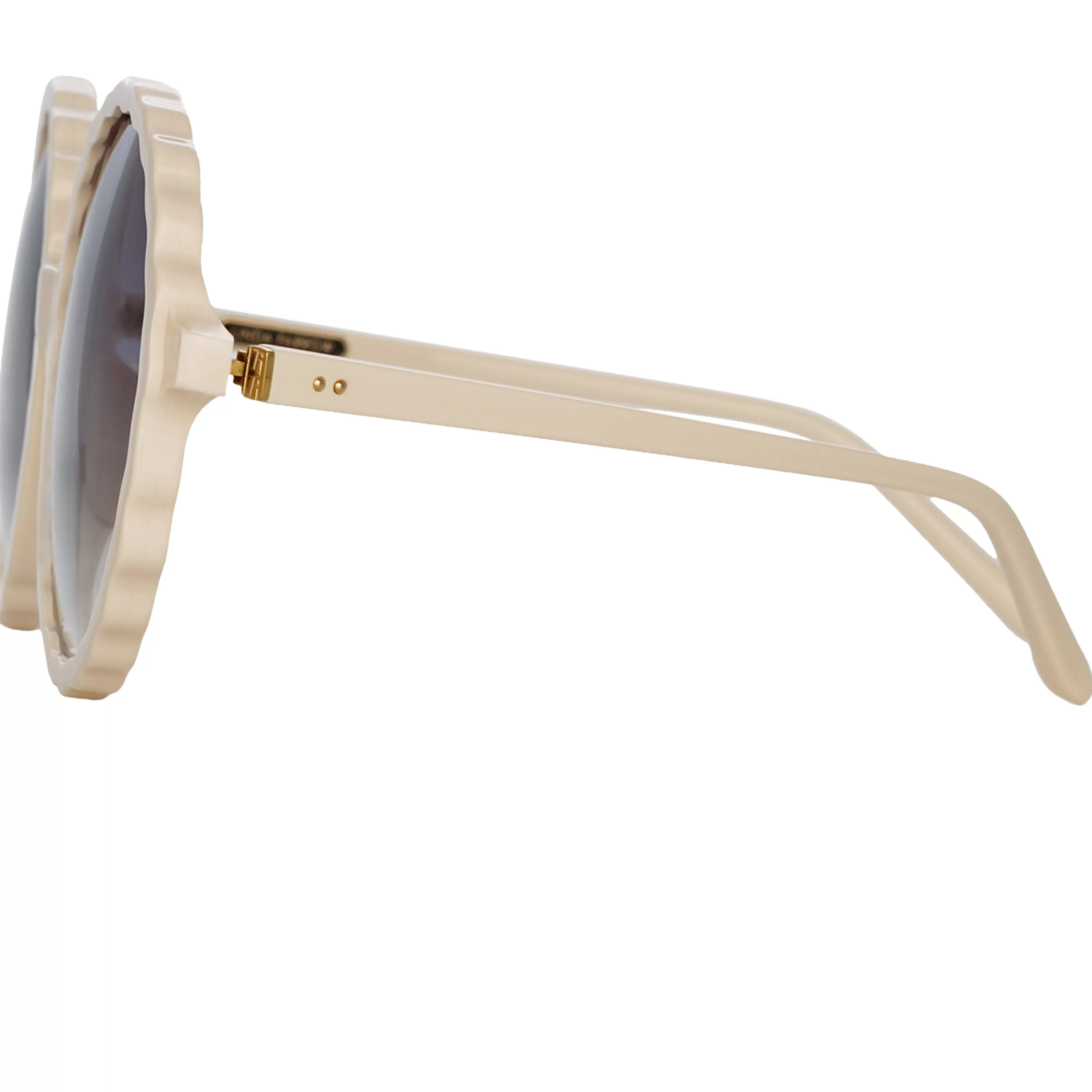 nova_round_sunglasses_in_cream_2.webp Women LINDA FARROW (U.K.) Nova Round Sunglasses in Cream