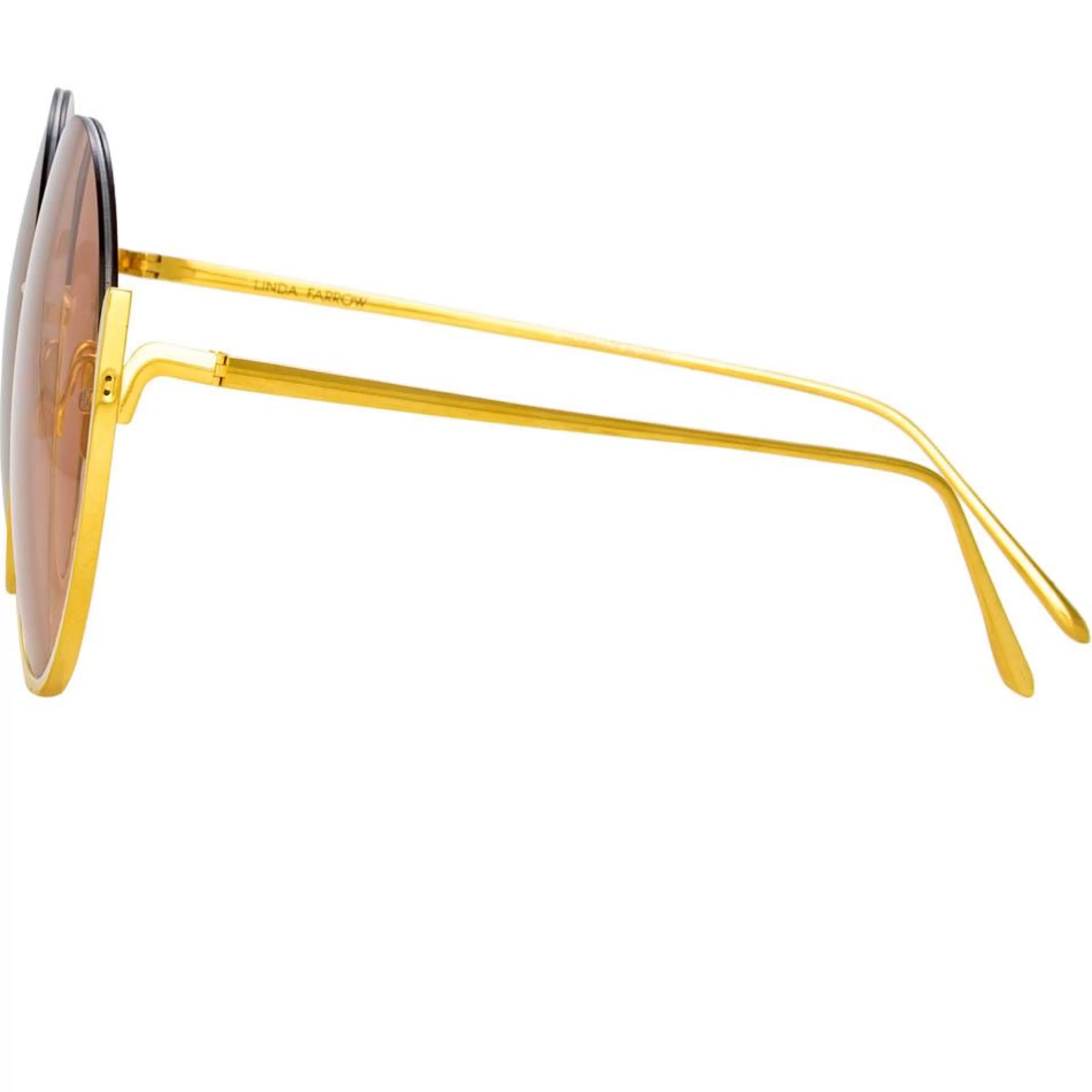 olivia_round_sunglasses_in_light_gold_2.webp Linda Farrow Olivia Round Sunglasses in Light Gold