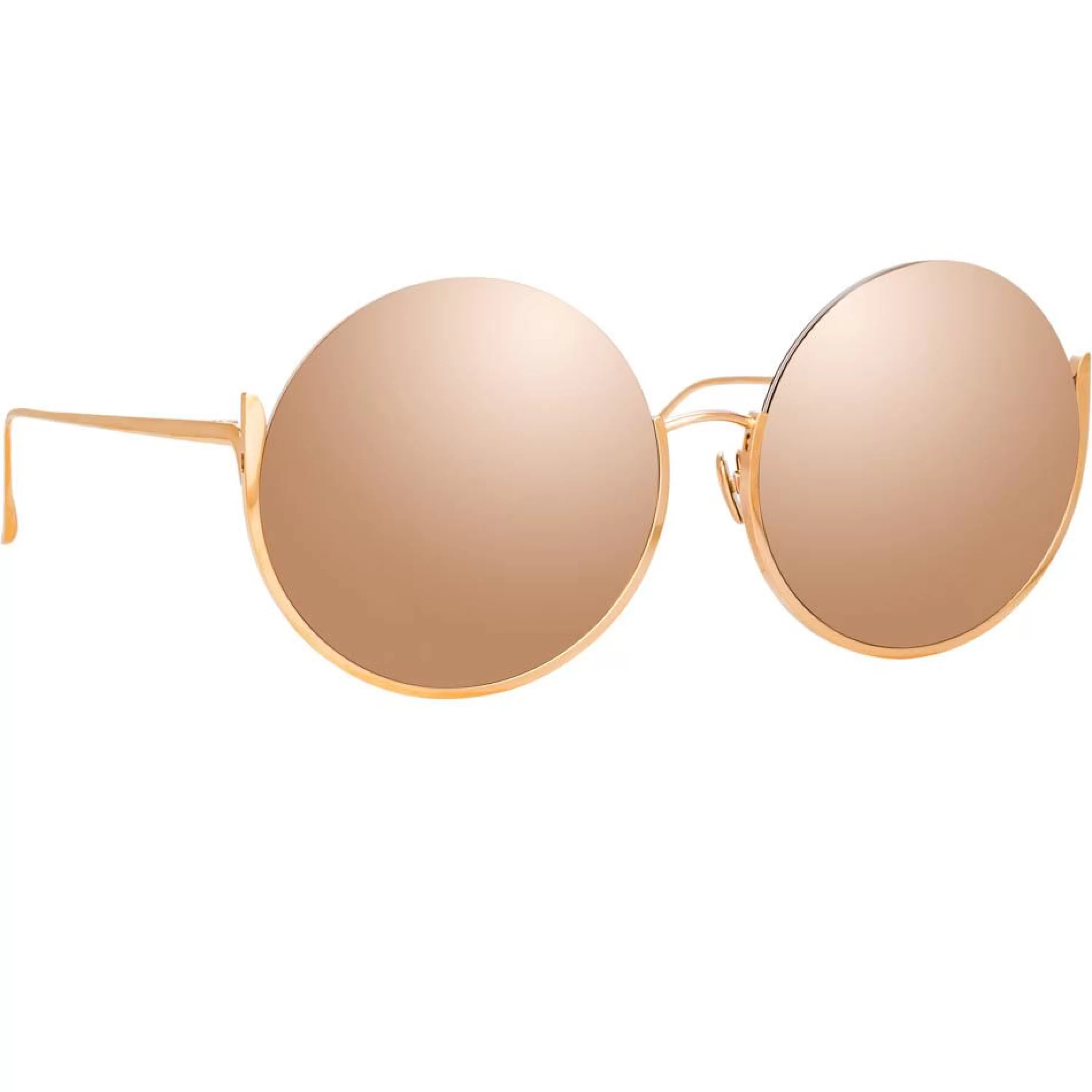 Linda Farrow Olivia Round Sunglasses in Rose Gold
