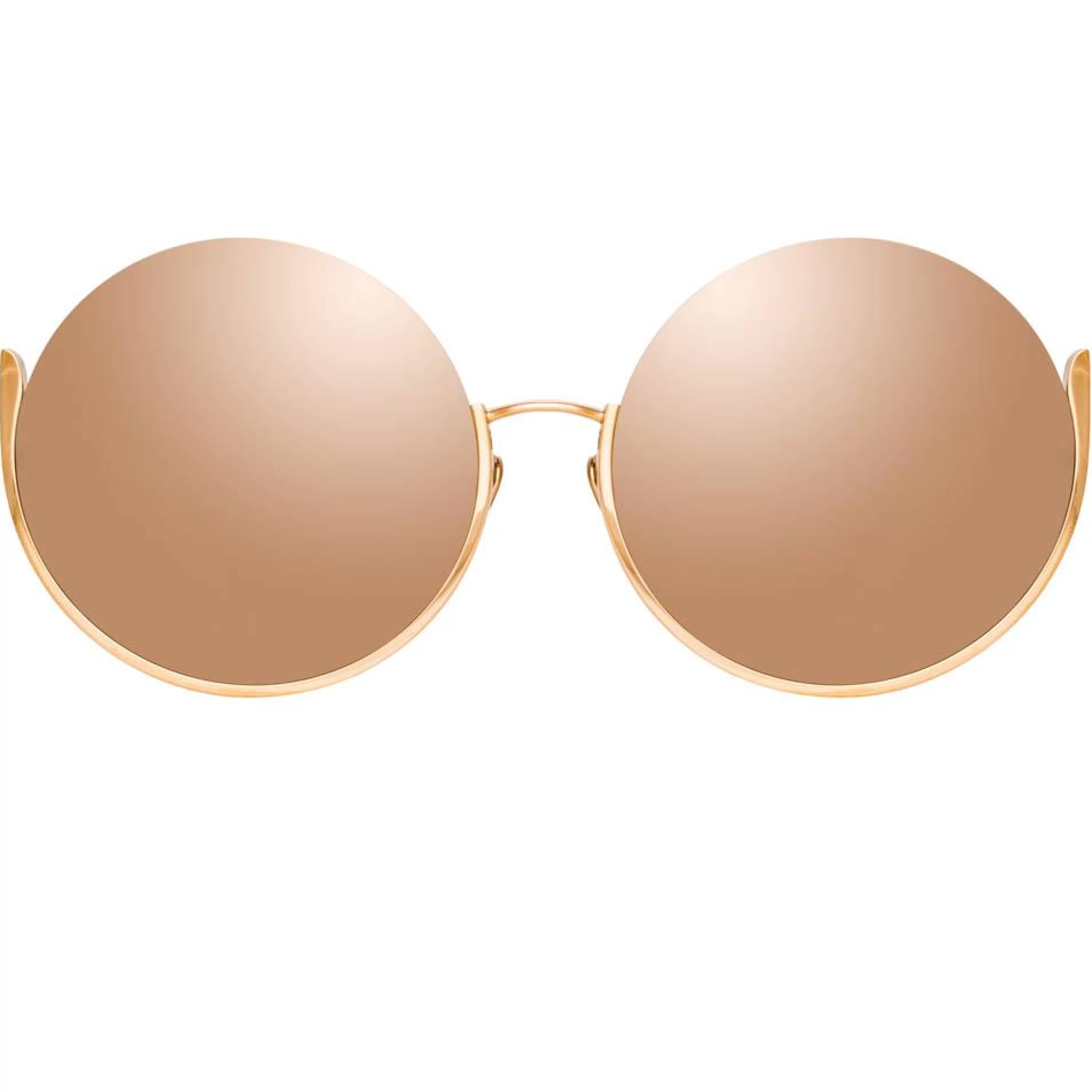 Linda Farrow Olivia Round Sunglasses in Rose Gold
