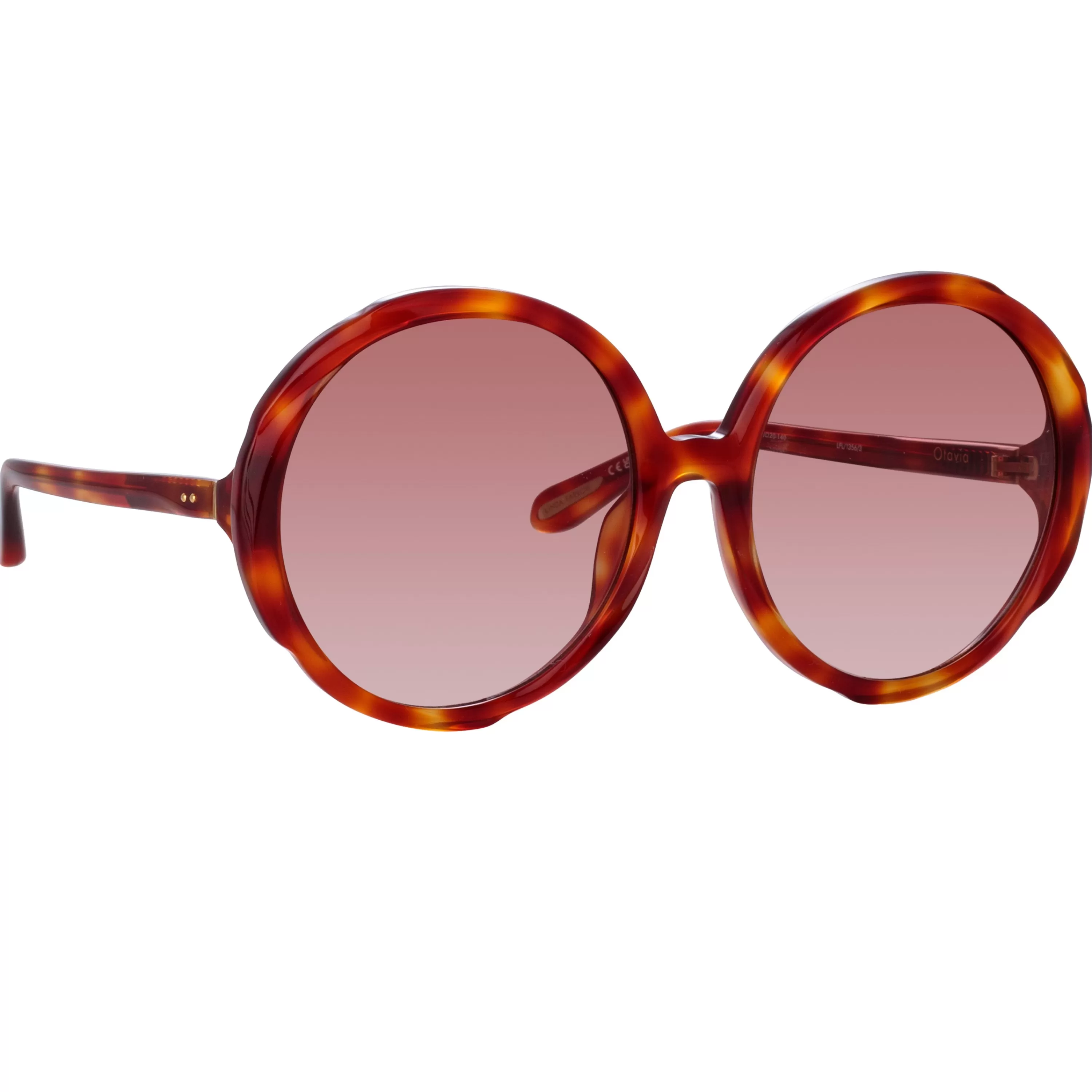 Women LINDA FARROW (U.K.) Otavia Oversized Sunglasses in Amber Tortoiseshell