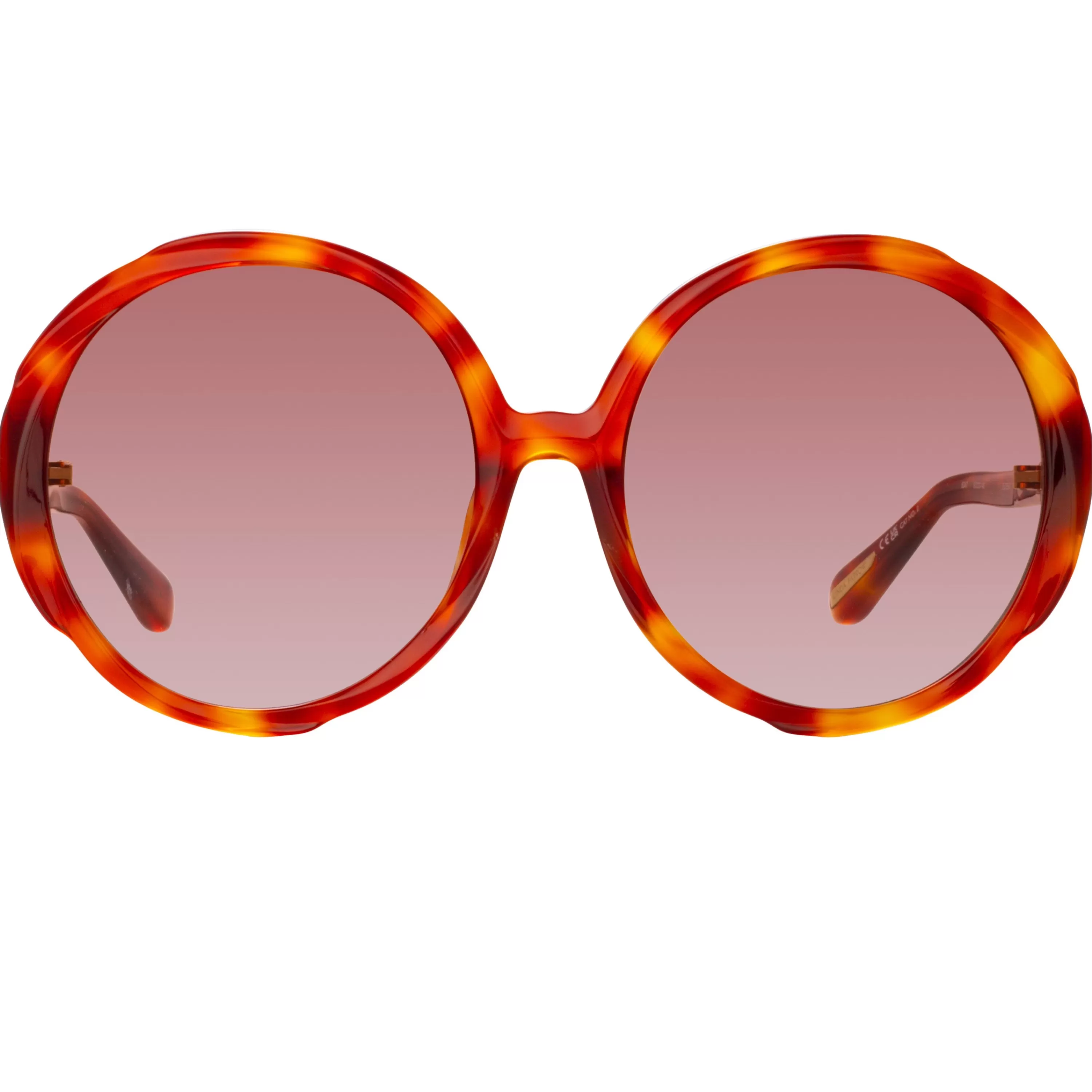 Women LINDA FARROW (U.K.) Otavia Oversized Sunglasses in Amber Tortoiseshell