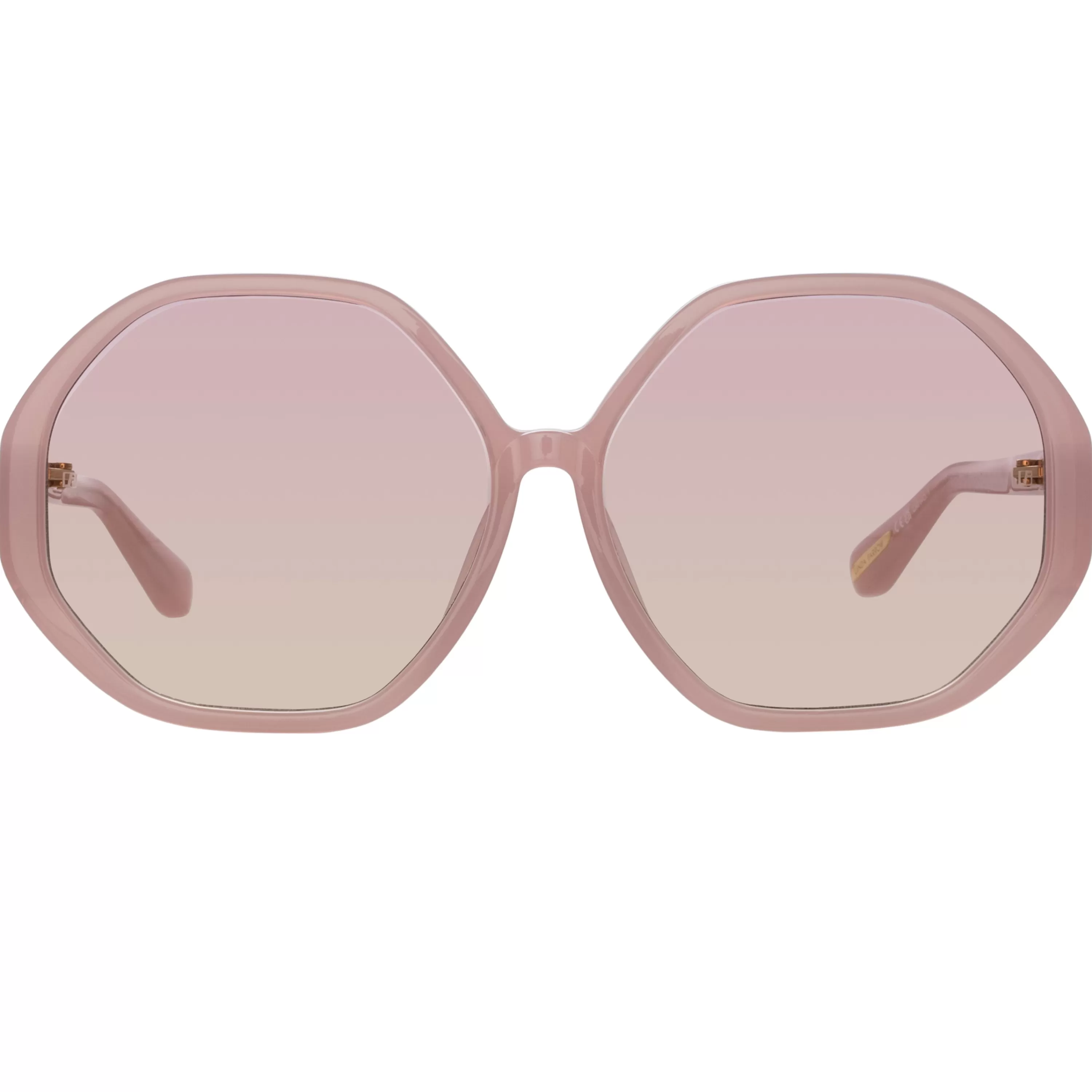Women LINDA FARROW (U.K.) Paloma Hexagon Sunglasses in Lilac
