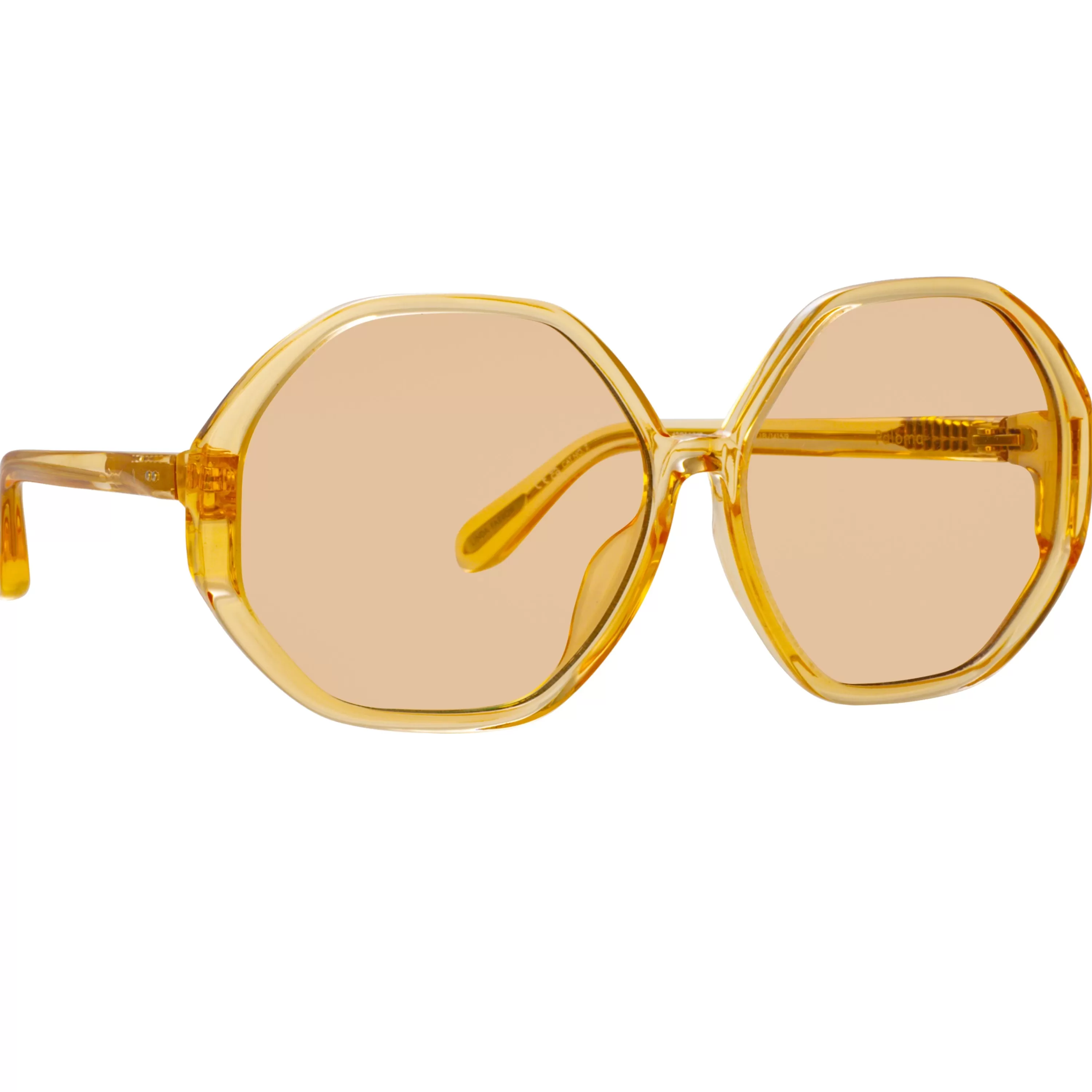paloma_hexagon_sunglasses_in_orange_2.webp Women LINDA FARROW (U.K.) Paloma Hexagon Sunglasses in Orange