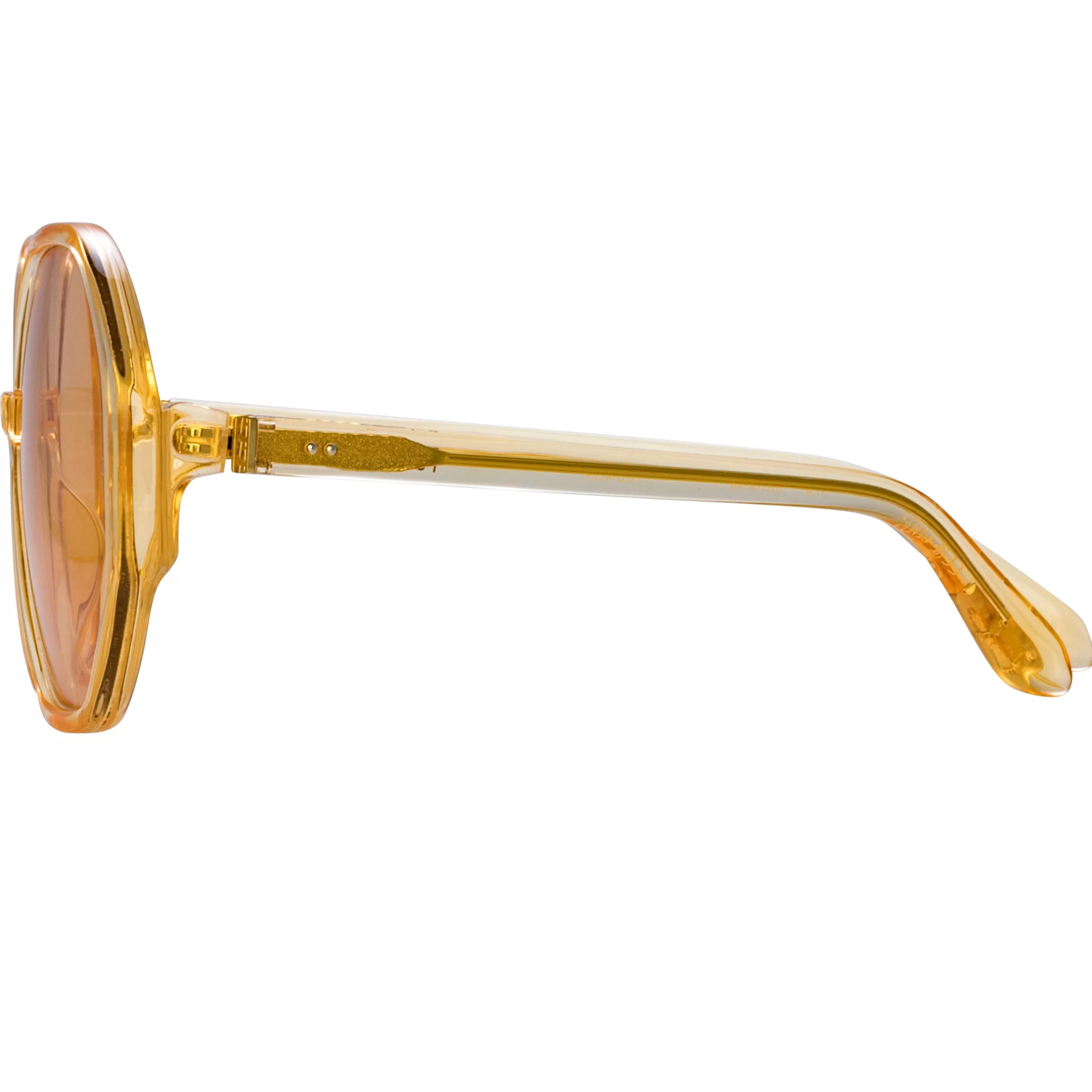 paloma_hexagon_sunglasses_in_orange_3.webp Women LINDA FARROW (U.K.) Paloma Hexagon Sunglasses in Orange