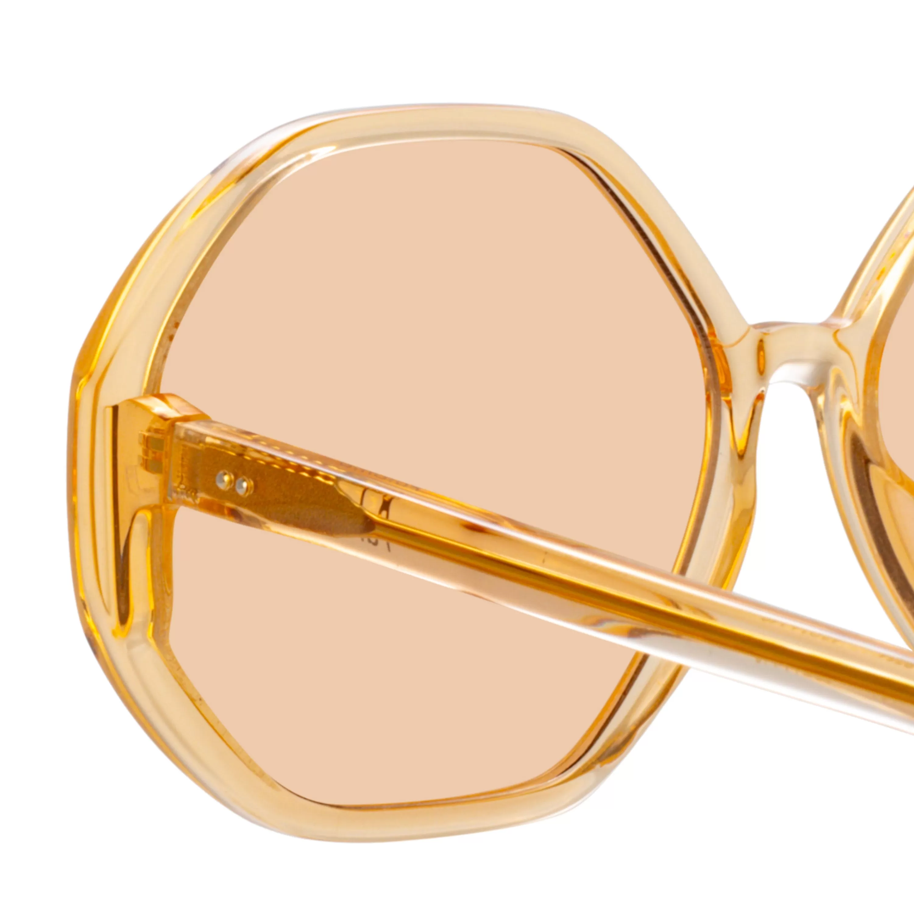 paloma_hexagon_sunglasses_in_orange_4.webp Women LINDA FARROW (U.K.) Paloma Hexagon Sunglasses in Orange