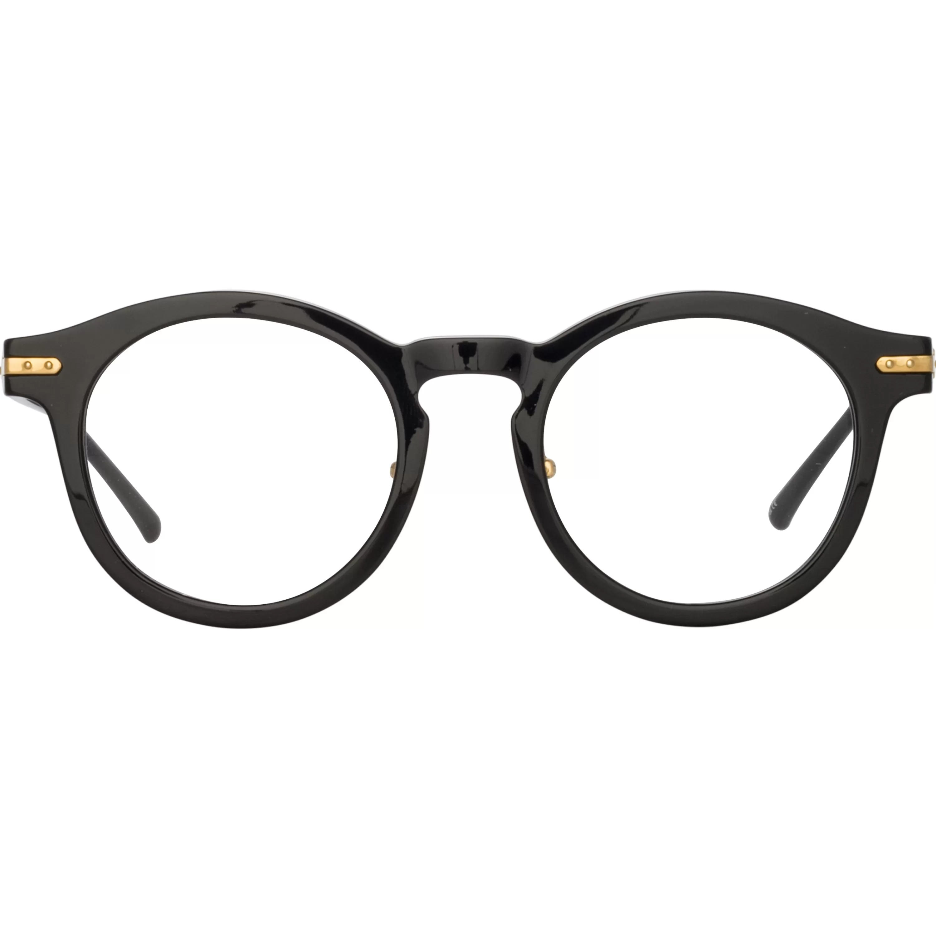 LINDA FARROW (U.K.) Parler Oval Optical Frame in Black (Asian Fit)