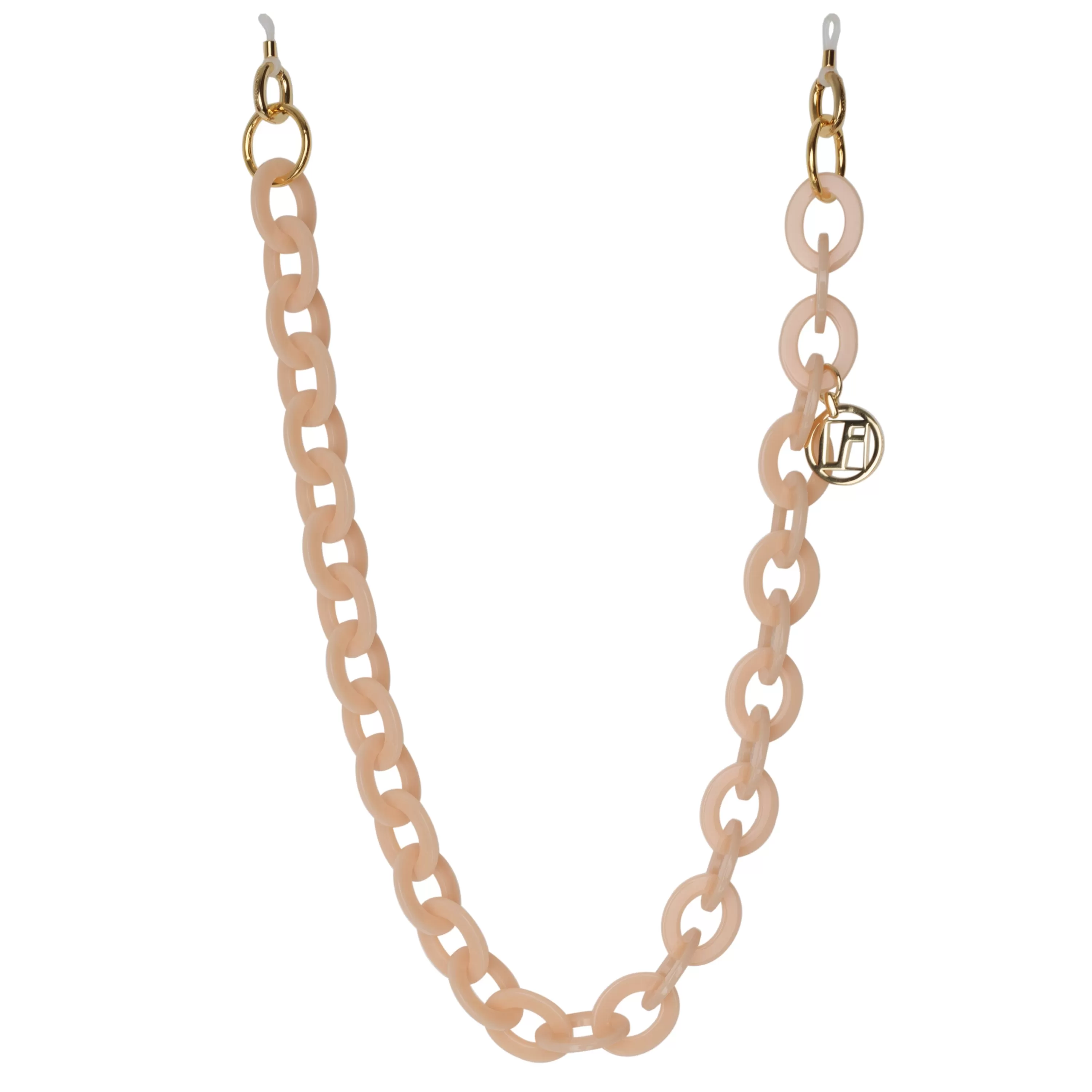 Linda Farrow Peach Oval Link Acetate Chain