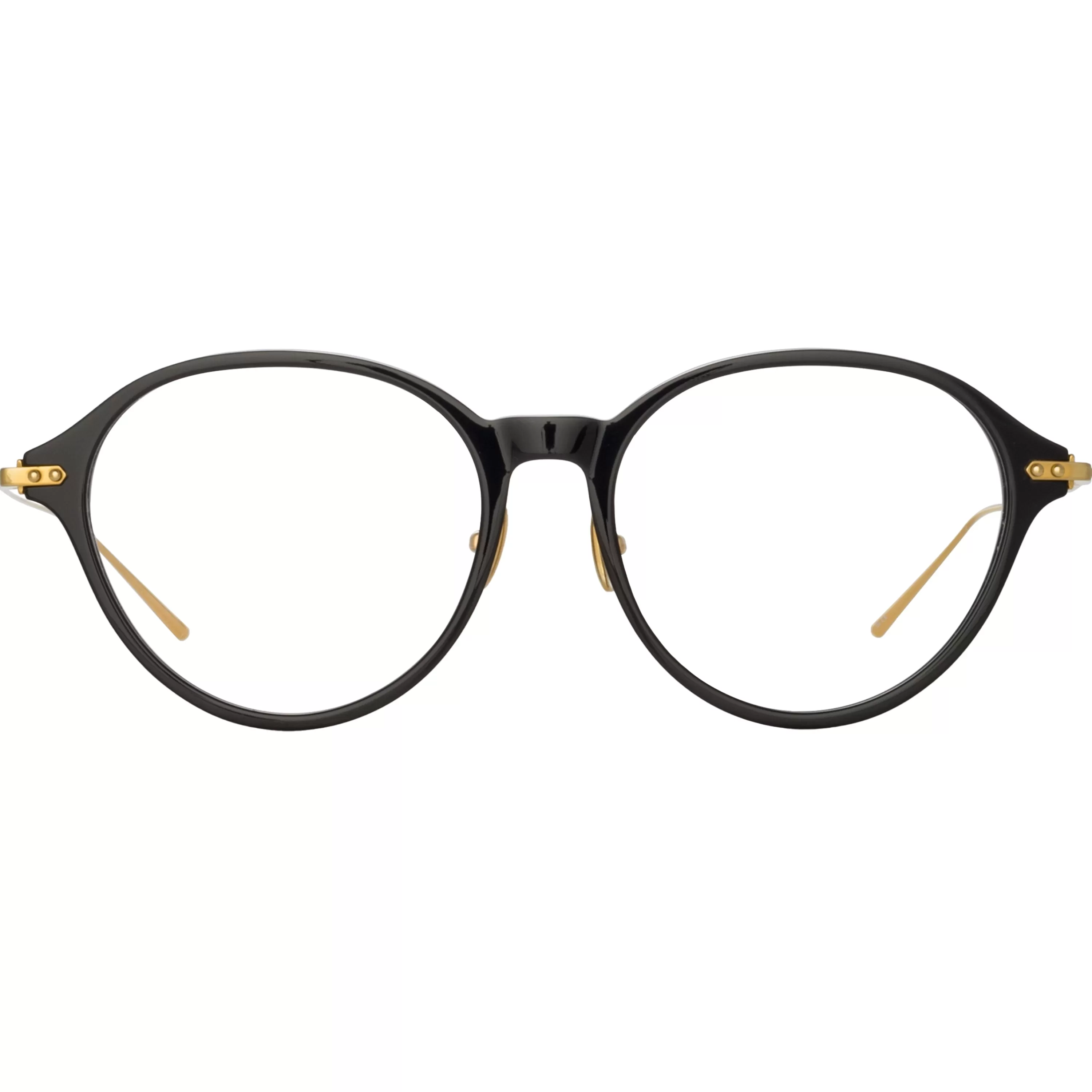 Women LINDA FARROW (U.K.) Pearce Oval Optical Frame in Black (Asian Fit)