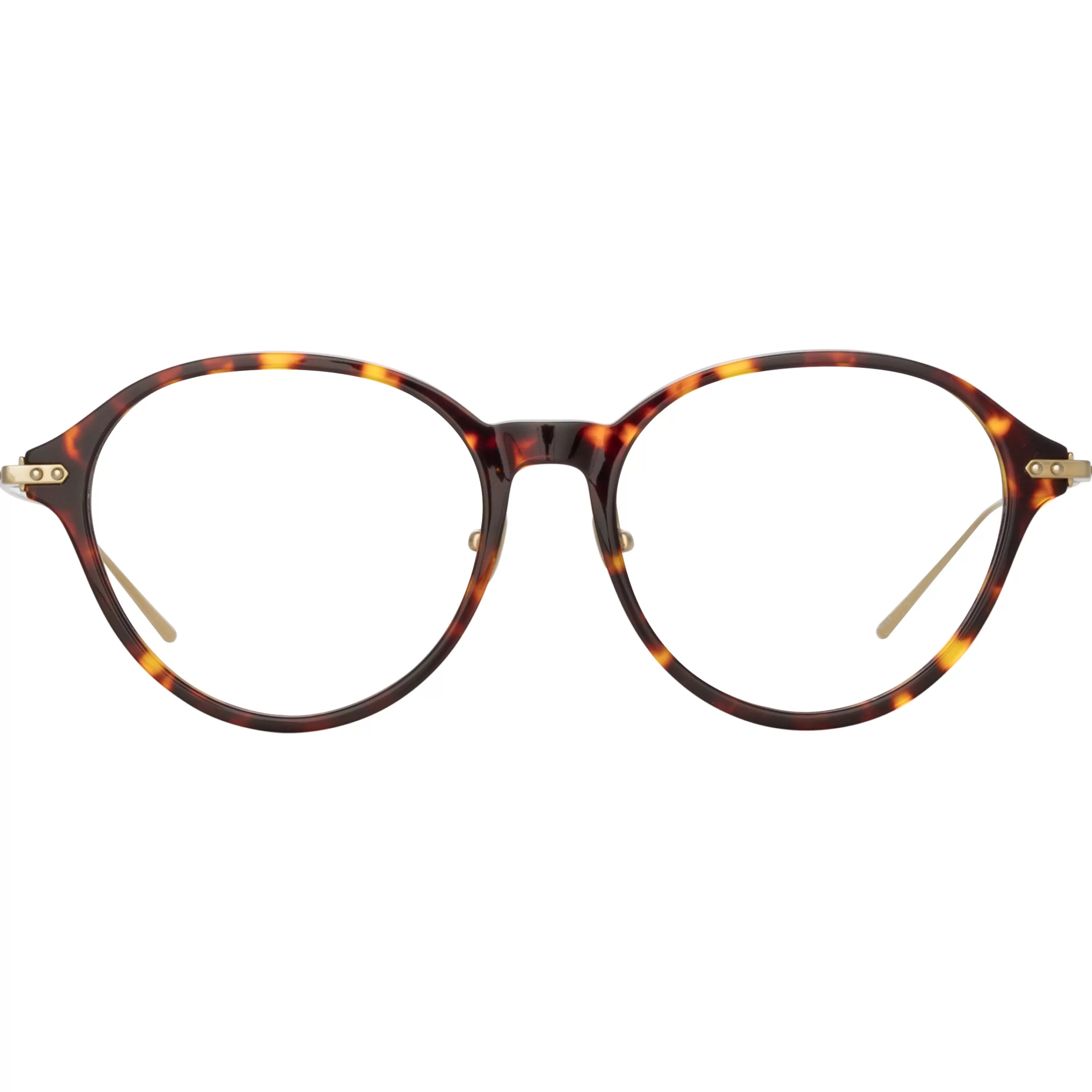 LINDA FARROW (U.K.) Pearce Oval Optical Frame in Tortoiseshell (Asian Fit)