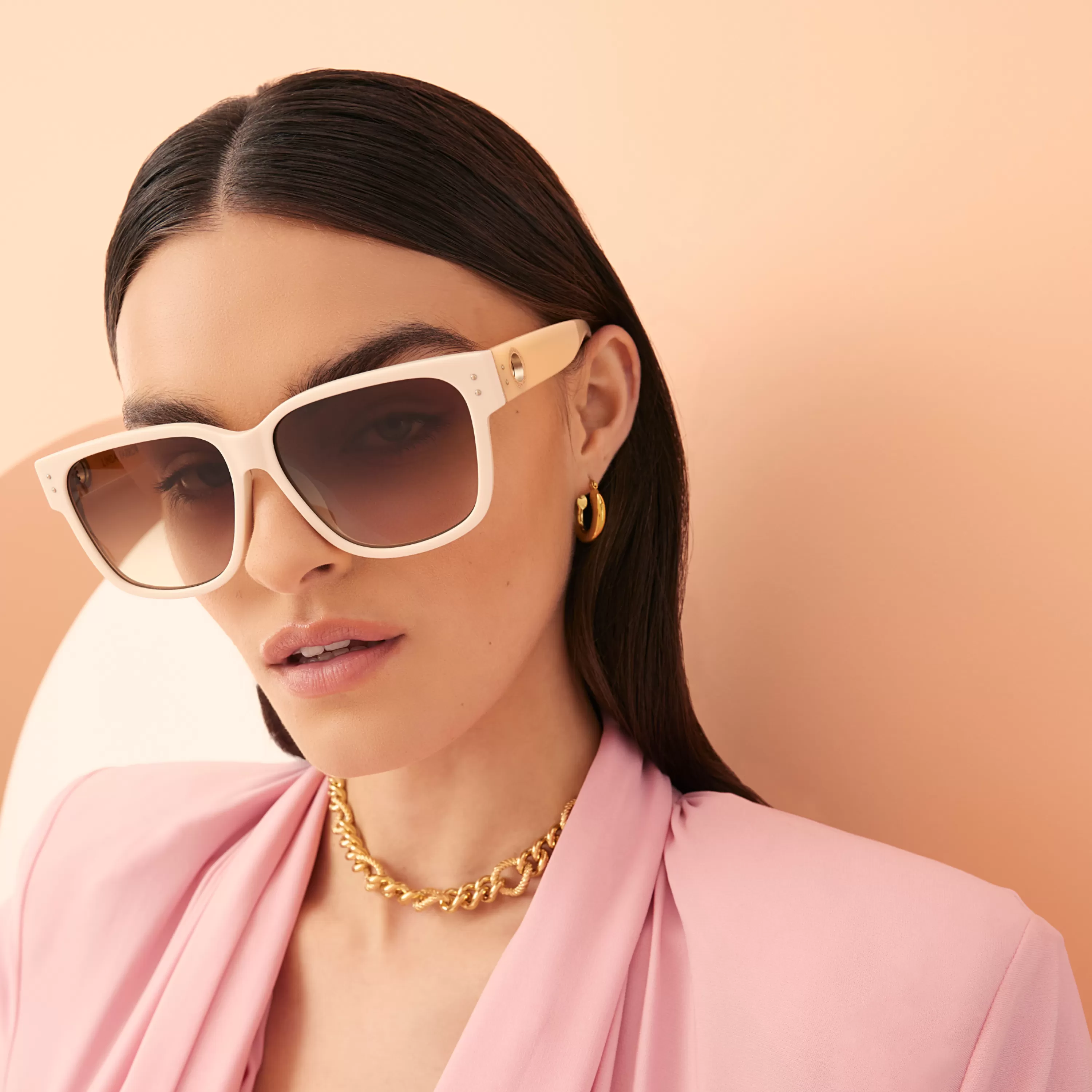 perry_dframe_sunglasses_in_white_6.webp Women Linda Farrow Perry D-Frame Sunglasses in White
