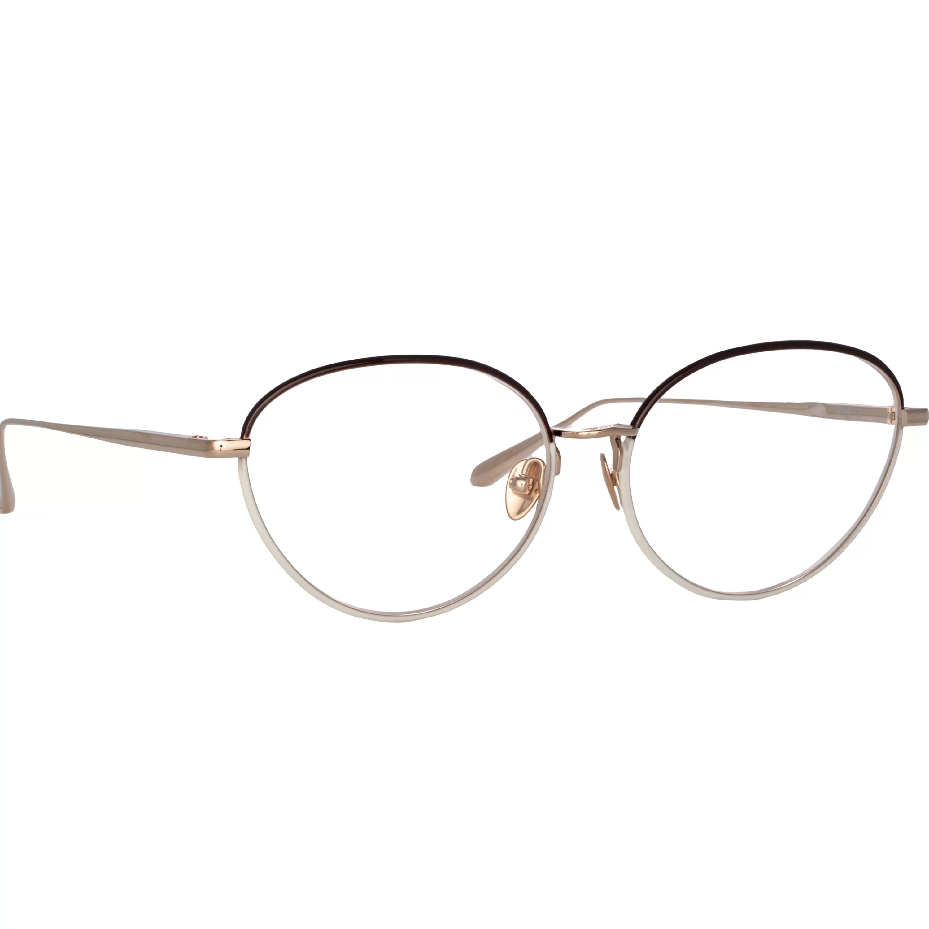 regina_cat_eye_optical_frame_in_light_gold_2.webp Women LINDA FARROW (U.K.) Regina Cat Eye Optical Frame in Light Gold