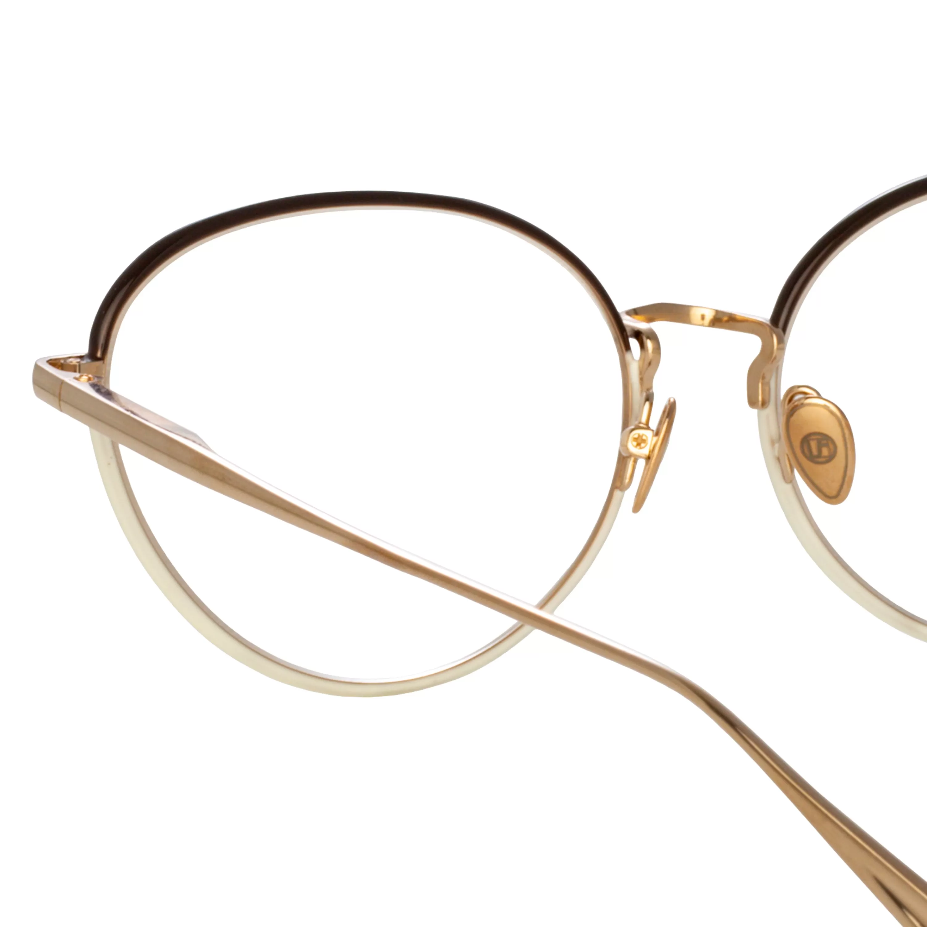 regina_cat_eye_optical_frame_in_light_gold_4.webp Women LINDA FARROW (U.K.) Regina Cat Eye Optical Frame in Light Gold