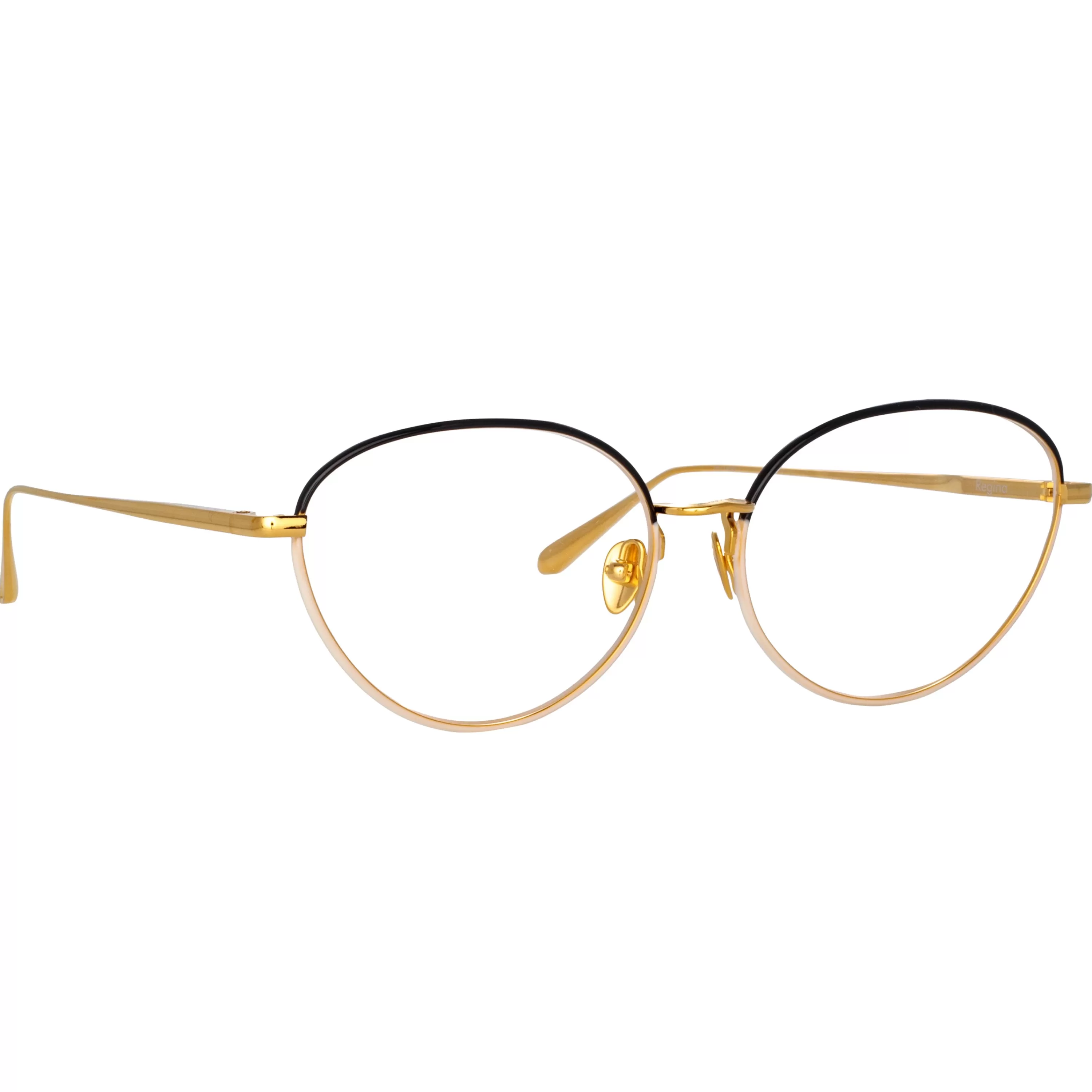Women LINDA FARROW (U.K.) Regina Cat Eye Optical Frame in Yellow Gold