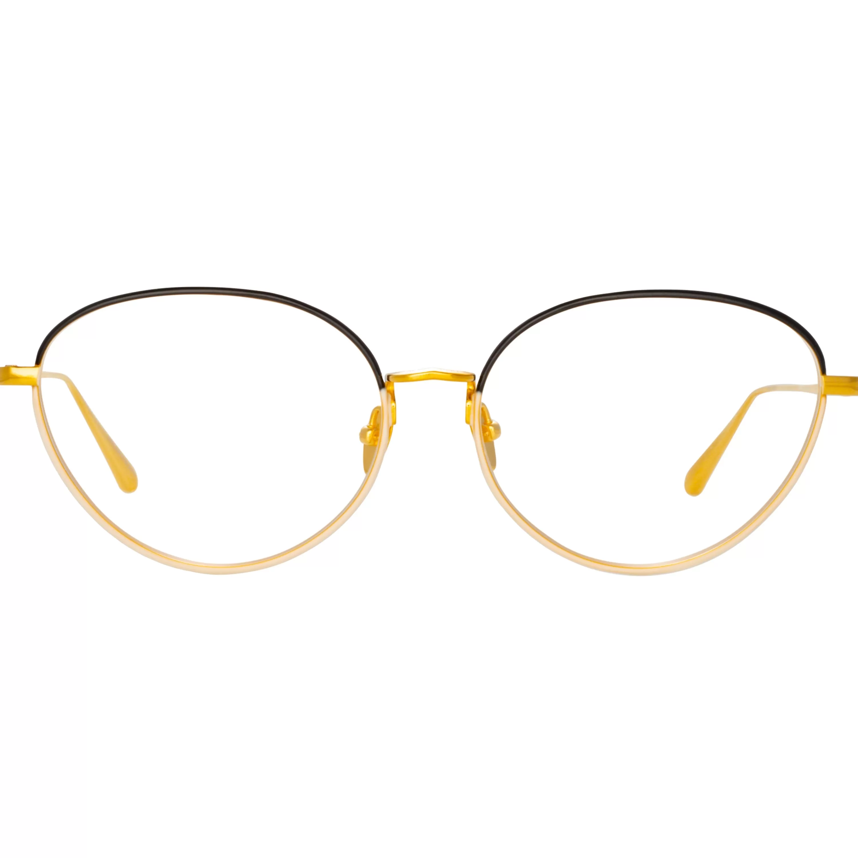 Women LINDA FARROW (U.K.) Regina Cat Eye Optical Frame in Yellow Gold