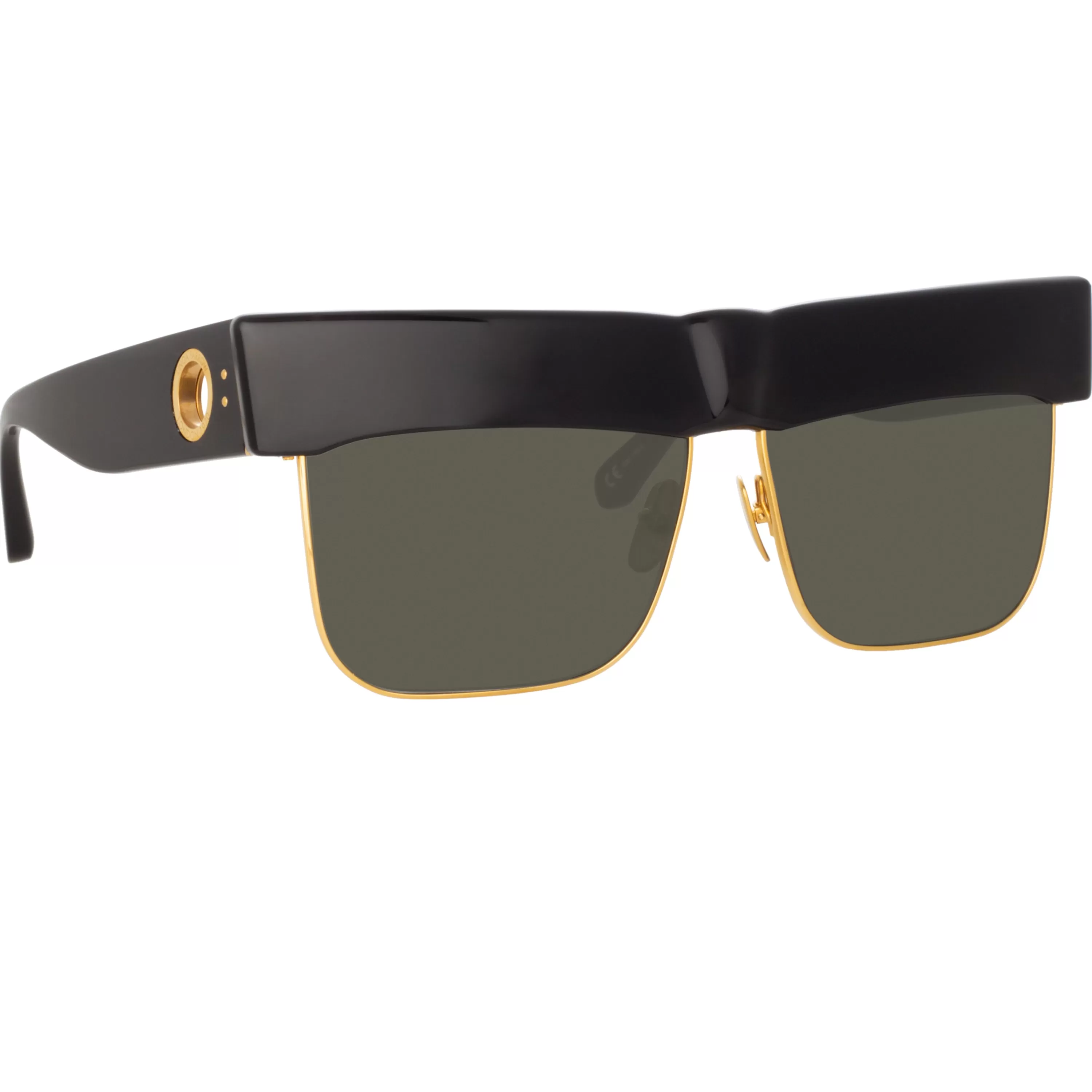 LINDA FARROW (U.K.) Rosalie Oversized Sunglasses in Black
