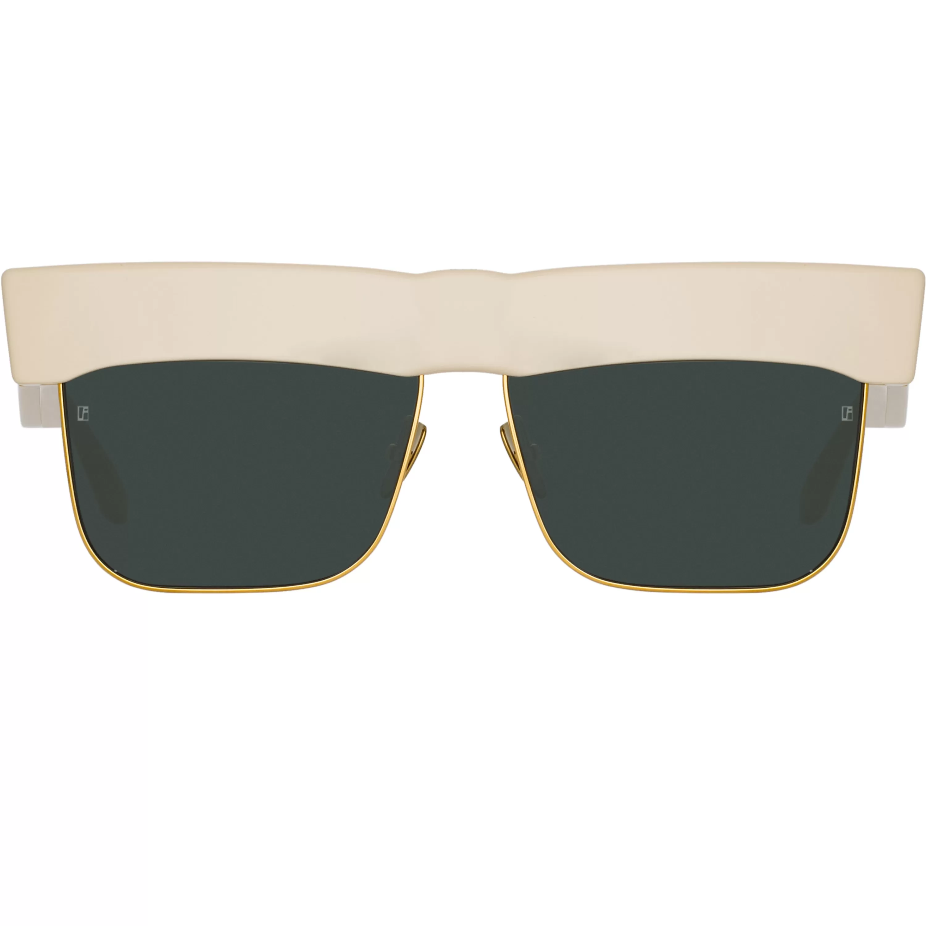 LINDA FARROW (U.K.) Rosalie Oversized Sunglasses in Cream