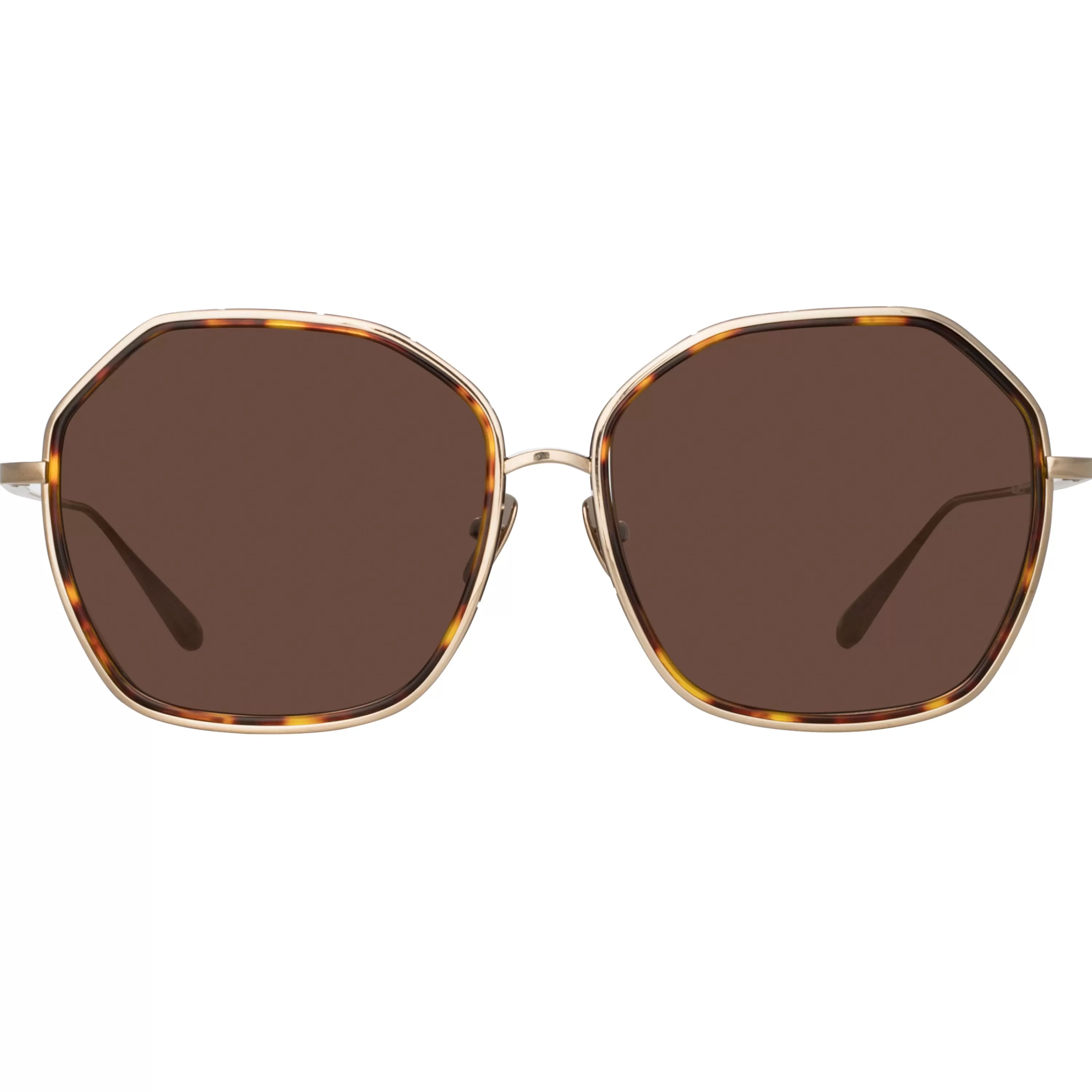Women Linda Farrow Rowe Oversize Sunglasses in Light Gold