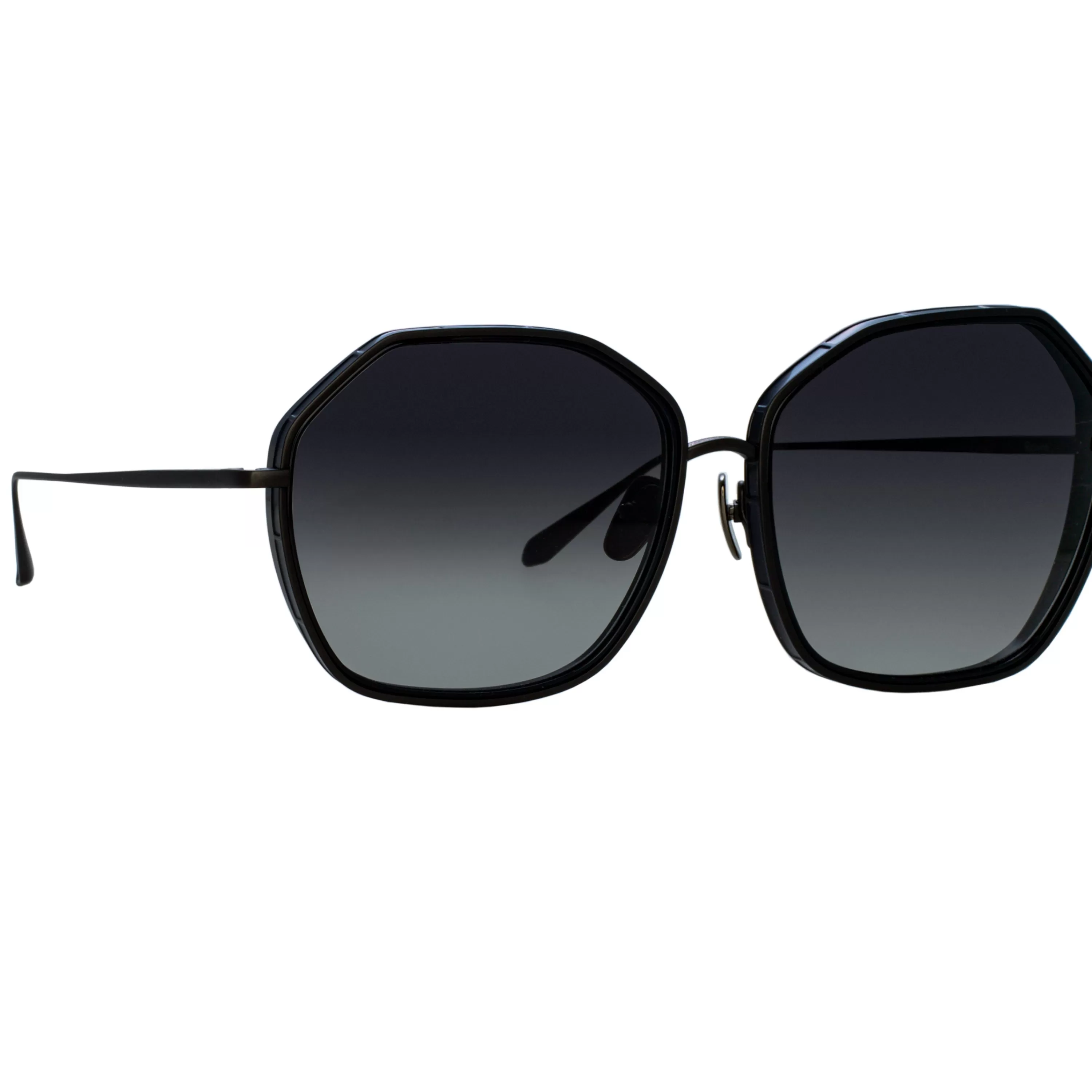rowe_oversize_sunglasses_in_matt_nickel_2.webp Women Linda Farrow Rowe Oversize Sunglasses in Matt Nickel